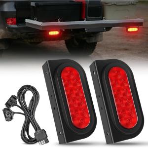 imageNilight RV Tail Light 2PCS 72 LED Red Running Stop Brake Turn Signals White License Plate Lights Surface Mount Waterproof Taillights for Caravan Camper VanTrailer Lights wWire wBrackets