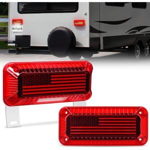 imageNilight RV Tail Light 2PCS 72 LED Red Running Stop Brake Turn Signals White License Plate Lights Surface Mount Waterproof Taillights for Caravan Camper VanRV Tail Light 72LED