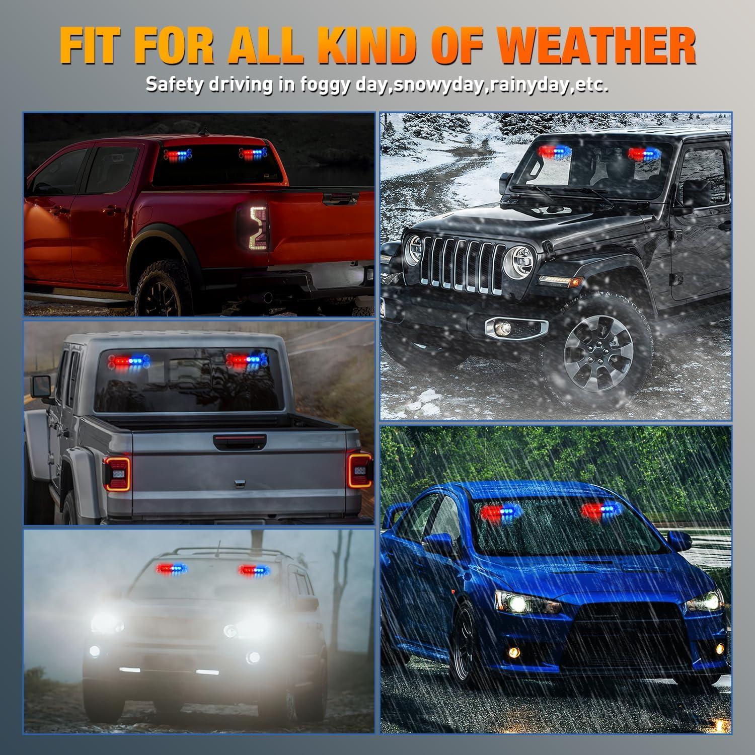 imageNilight 12LED Emergency Strobe Traffic Advisor Light Bar 2 in 1 Purple White Dash Warning Safety Flashing Lights FrontRear Windshield Construction Lights for Trucks Cars Plow Police VehiclesRed Blue 12LED