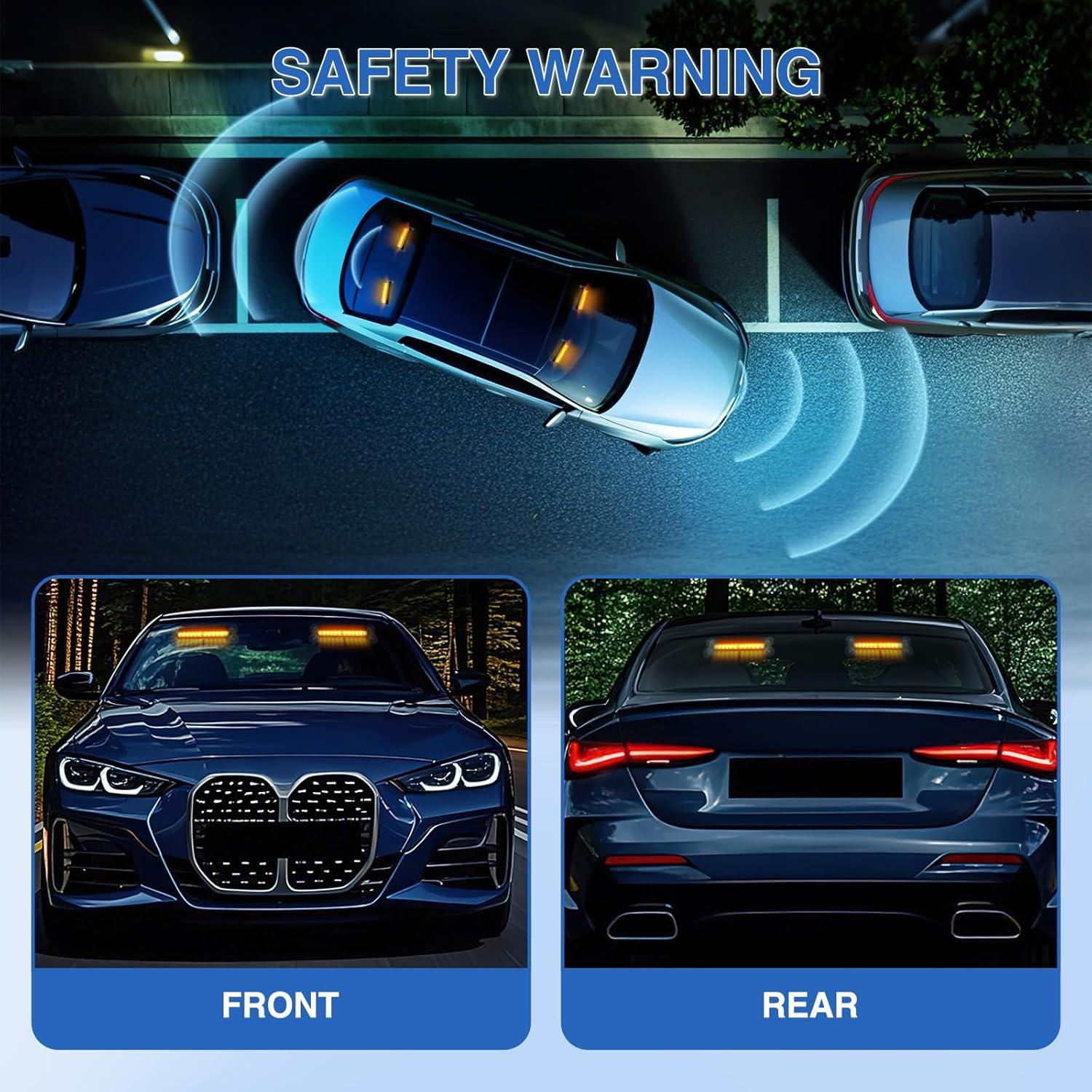 imageNilight 12LED Emergency Strobe Traffic Advisor Light Bar 2 in 1 Purple White Dash Warning Safety Flashing Lights FrontRear Windshield Construction Lights for Trucks Cars Plow Police VehiclesAmber 24LED