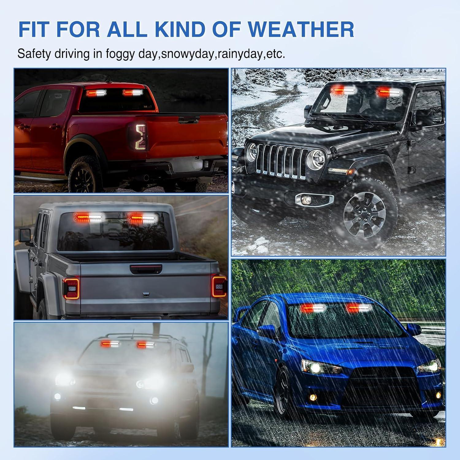 imageNilight 12LED Emergency Strobe Traffic Advisor Light Bar 2 in 1 Purple White Dash Warning Safety Flashing Lights FrontRear Windshield Construction Lights for Trucks Cars Plow Police VehiclesRed White 24LED