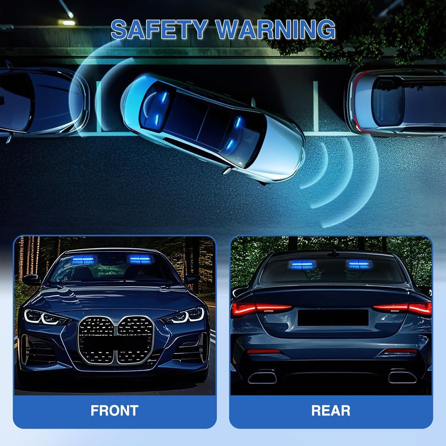 imageNilight 12LED Emergency Strobe Traffic Advisor Light Bar 2 in 1 Purple White Dash Warning Safety Flashing Lights FrontRear Windshield Construction Lights for Trucks Cars Plow Police VehiclesBlue 24LED