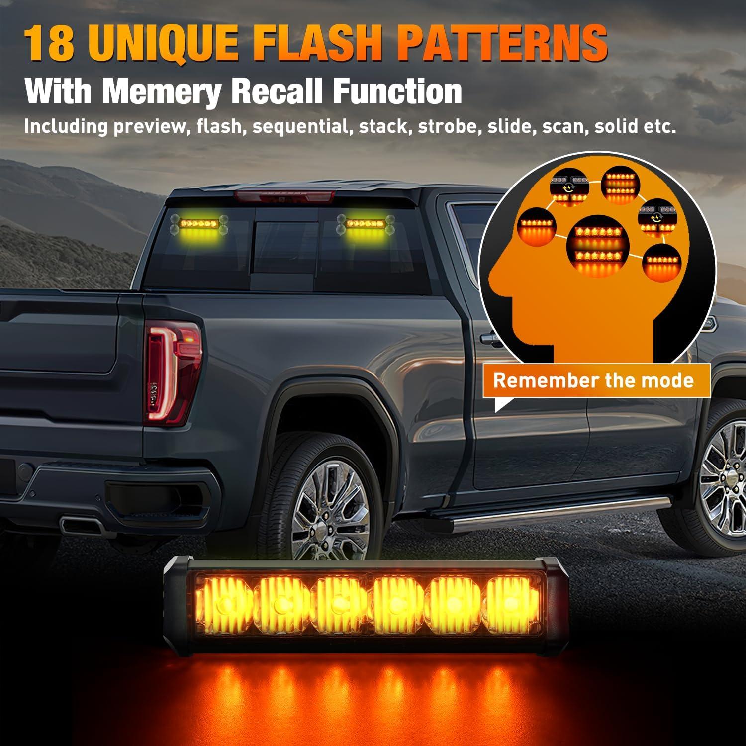 imageNilight 12LED Emergency Strobe Traffic Advisor Light Bar 2 in 1 Purple White Dash Warning Safety Flashing Lights FrontRear Windshield Construction Lights for Trucks Cars Plow Police VehiclesAmber 12LED