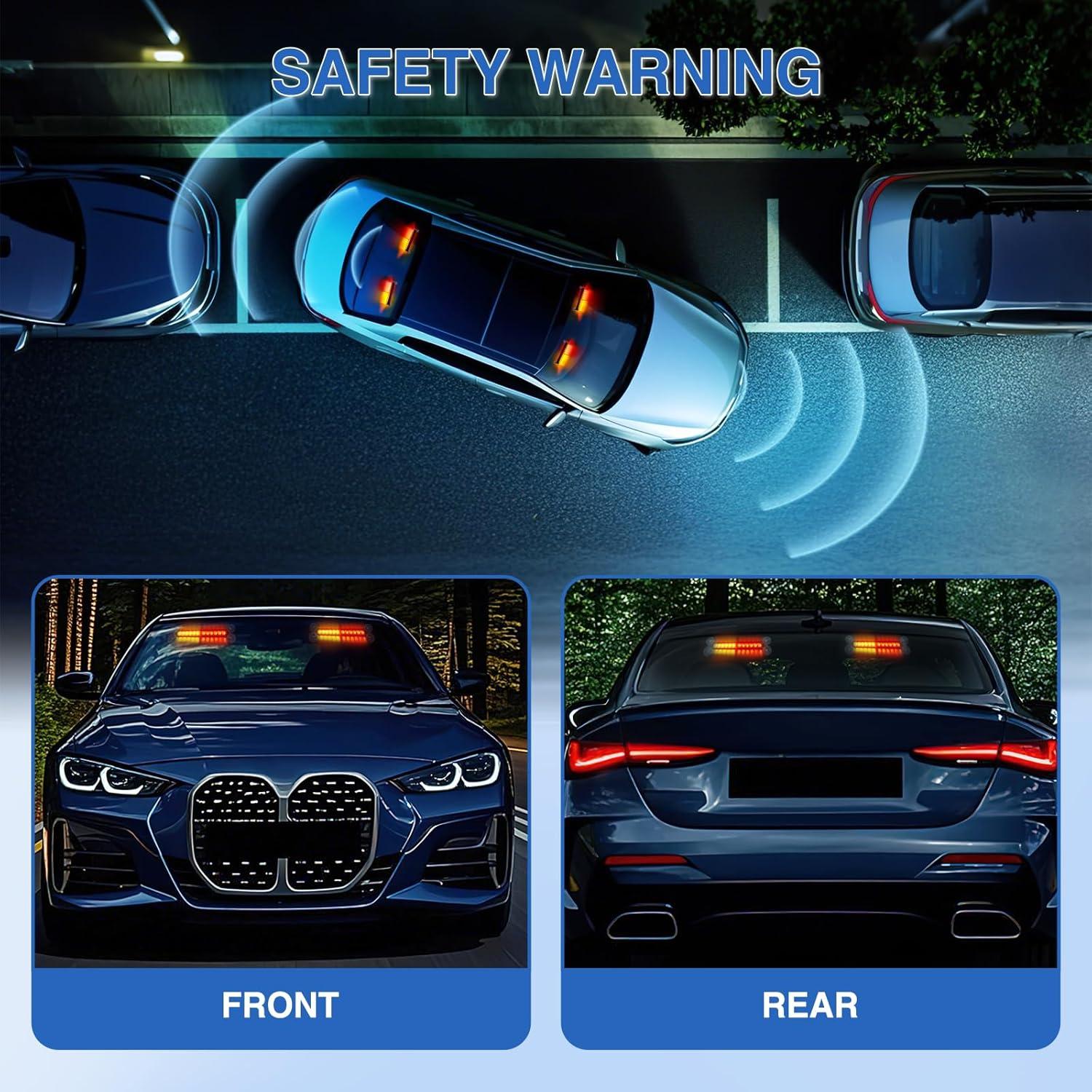 imageNilight 12LED Emergency Strobe Traffic Advisor Light Bar 2 in 1 Purple White Dash Warning Safety Flashing Lights FrontRear Windshield Construction Lights for Trucks Cars Plow Police VehiclesAmber Red 24LED