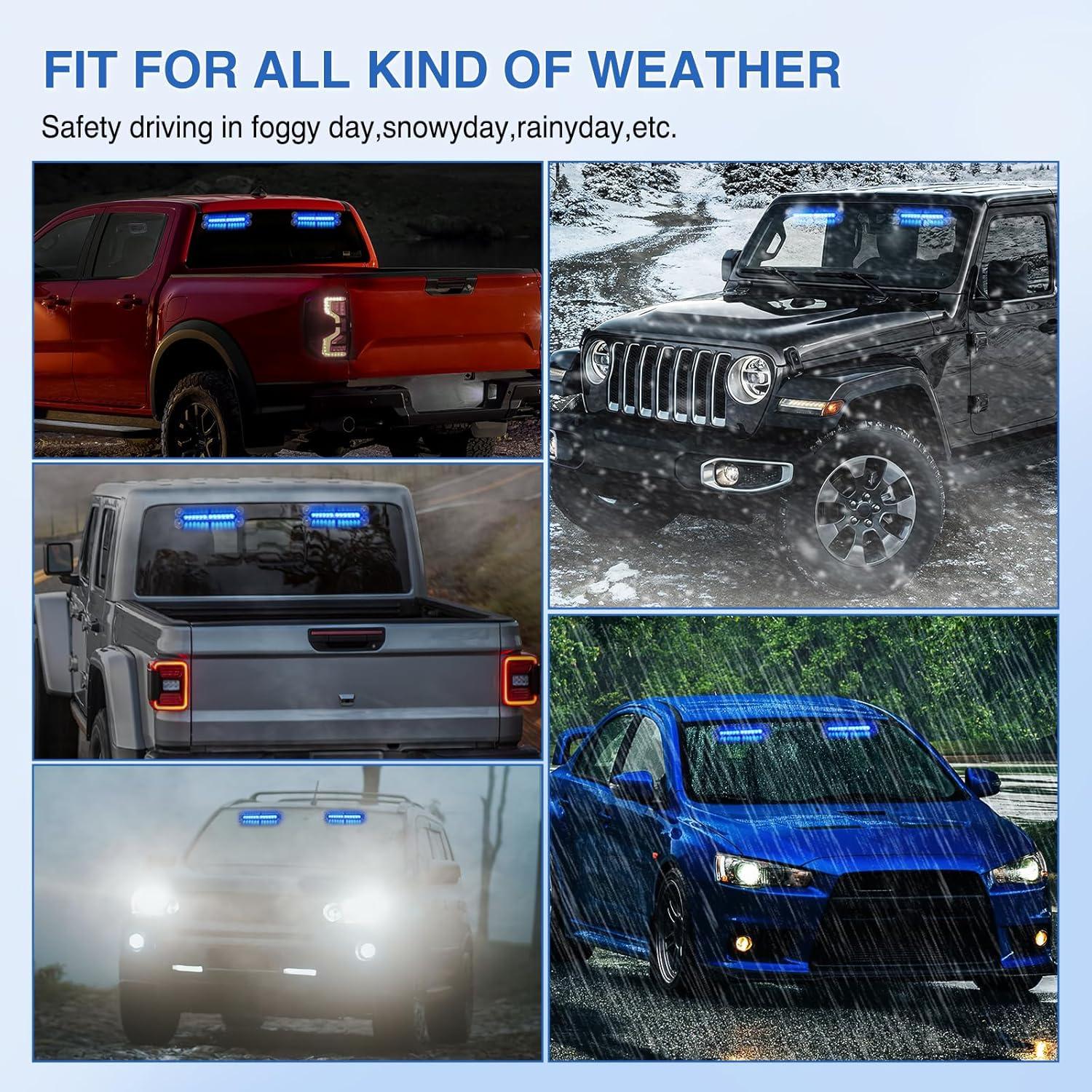 imageNilight 12LED Emergency Strobe Traffic Advisor Light Bar 2 in 1 Purple White Dash Warning Safety Flashing Lights FrontRear Windshield Construction Lights for Trucks Cars Plow Police VehiclesBlue 24LED