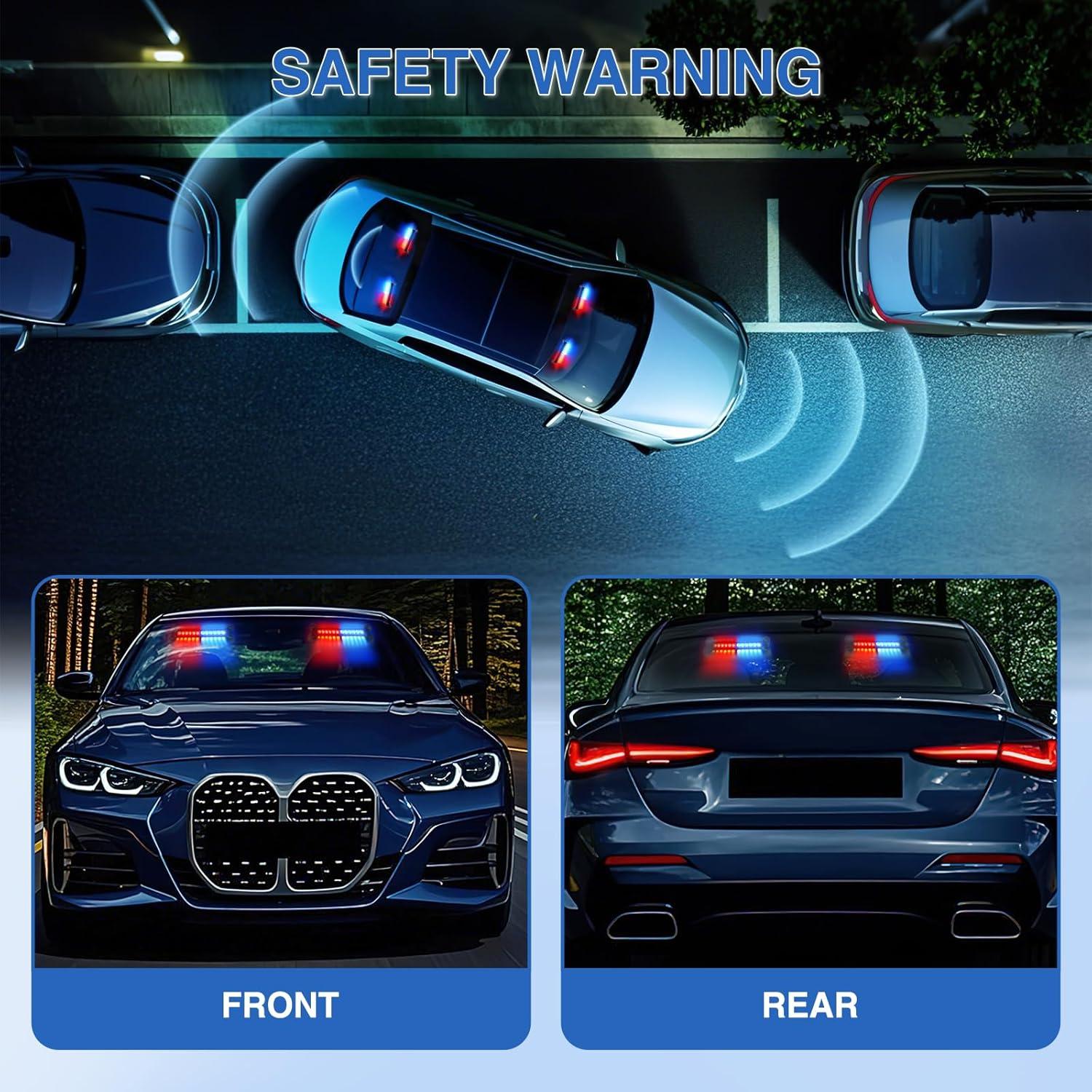 imageNilight 12LED Emergency Strobe Traffic Advisor Light Bar 2 in 1 Purple White Dash Warning Safety Flashing Lights FrontRear Windshield Construction Lights for Trucks Cars Plow Police VehiclesRed Blue 24LED