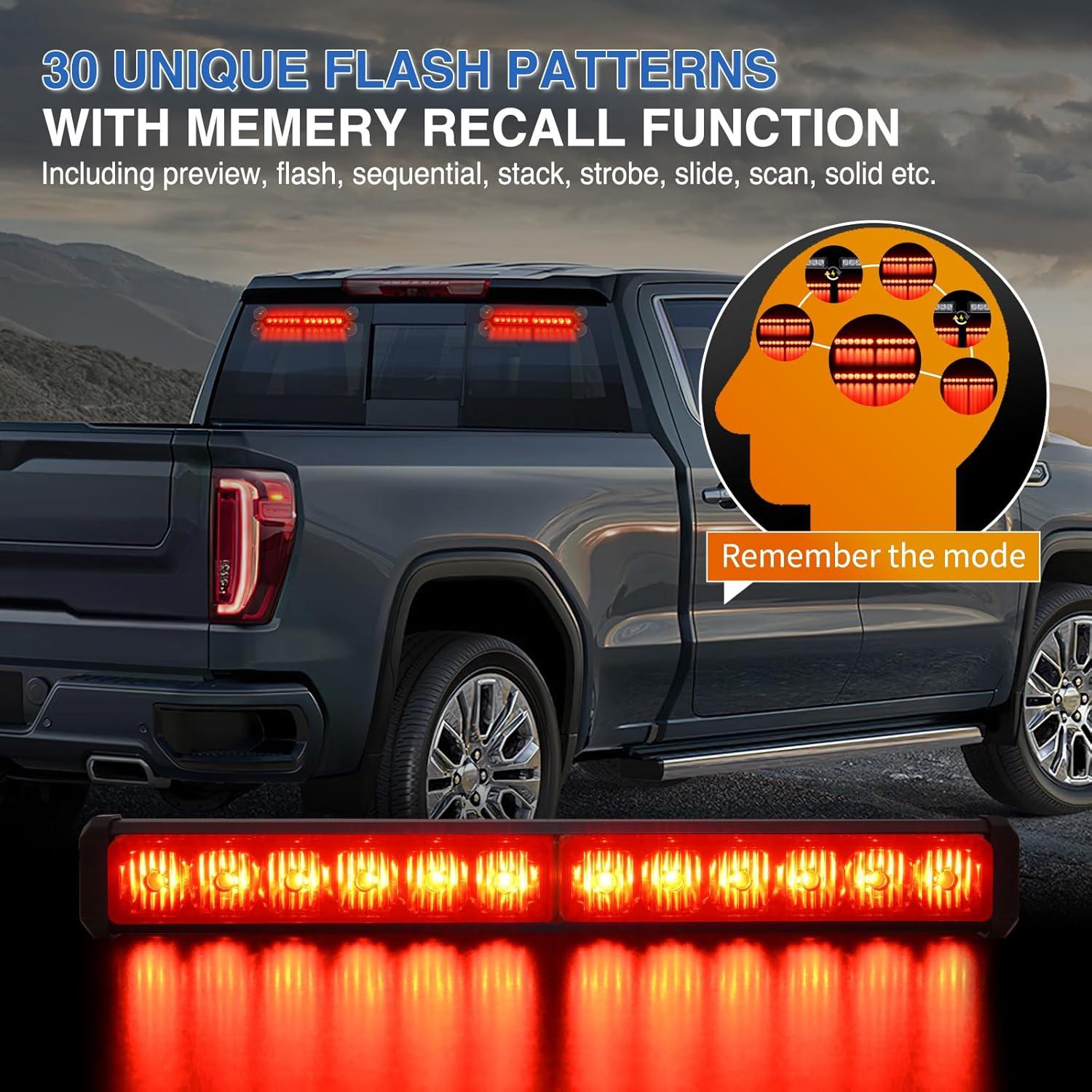 imageNilight 12LED Emergency Strobe Traffic Advisor Light Bar 2 in 1 Purple White Dash Warning Safety Flashing Lights FrontRear Windshield Construction Lights for Trucks Cars Plow Police VehiclesRed 24LED