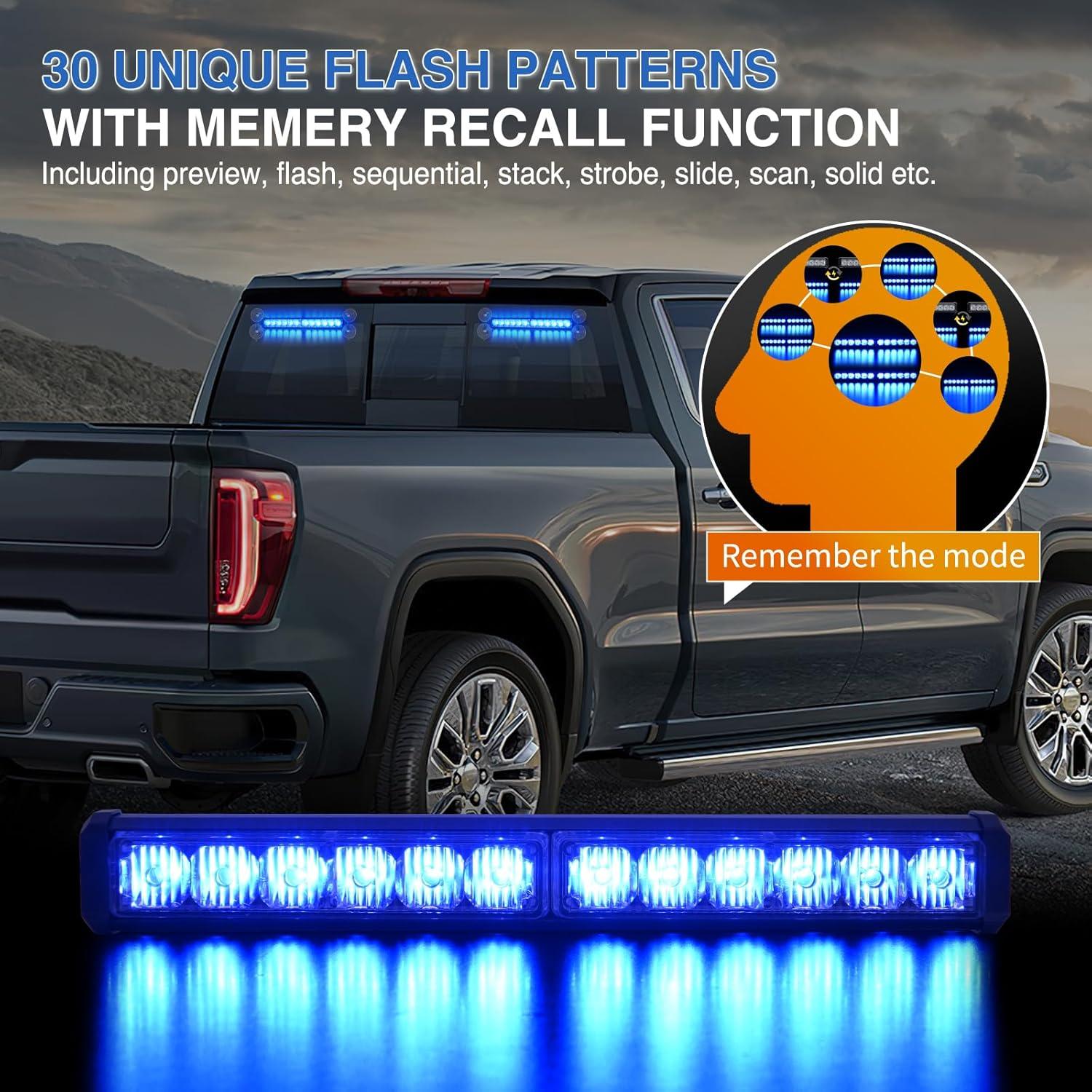 imageNilight 12LED Emergency Strobe Traffic Advisor Light Bar 2 in 1 Purple White Dash Warning Safety Flashing Lights FrontRear Windshield Construction Lights for Trucks Cars Plow Police VehiclesBlue 24LED