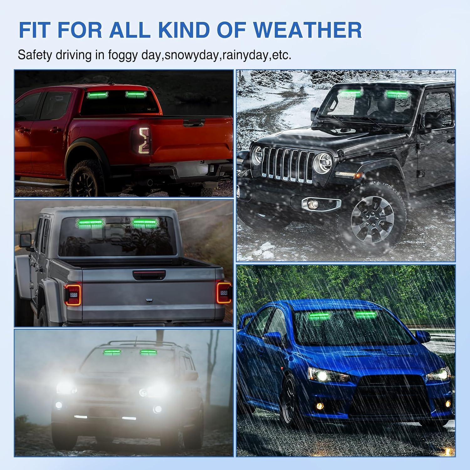 imageNilight 12LED Emergency Strobe Traffic Advisor Light Bar 2 in 1 Purple White Dash Warning Safety Flashing Lights FrontRear Windshield Construction Lights for Trucks Cars Plow Police VehiclesGreen 24LED