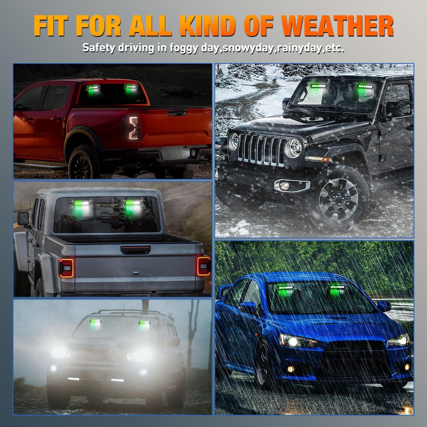 imageNilight 12LED Emergency Strobe Traffic Advisor Light Bar 2 in 1 Purple White Dash Warning Safety Flashing Lights FrontRear Windshield Construction Lights for Trucks Cars Plow Police VehiclesGreen White 12LED