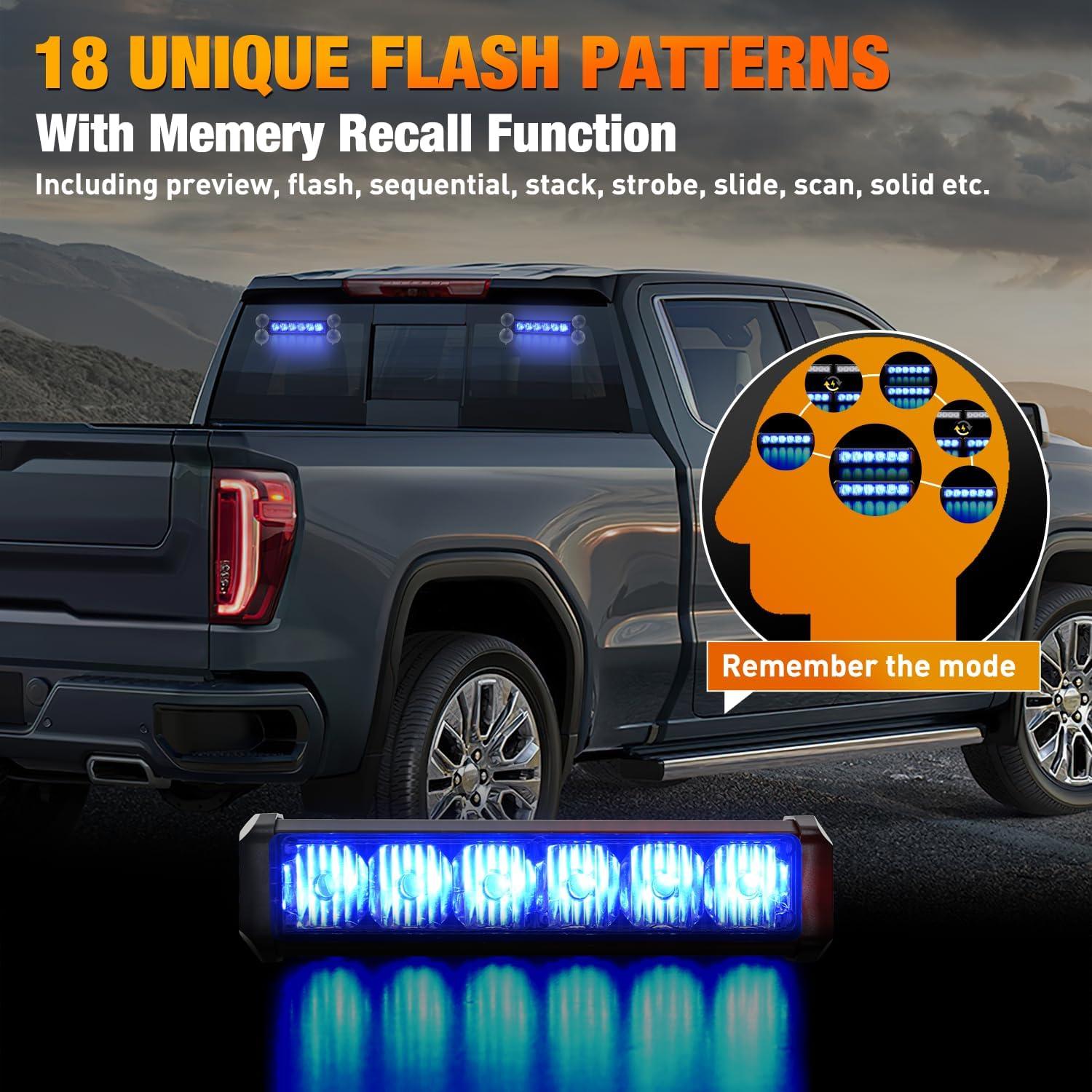 imageNilight 12LED Emergency Strobe Traffic Advisor Light Bar 2 in 1 Purple White Dash Warning Safety Flashing Lights FrontRear Windshield Construction Lights for Trucks Cars Plow Police VehiclesBlue 12LED