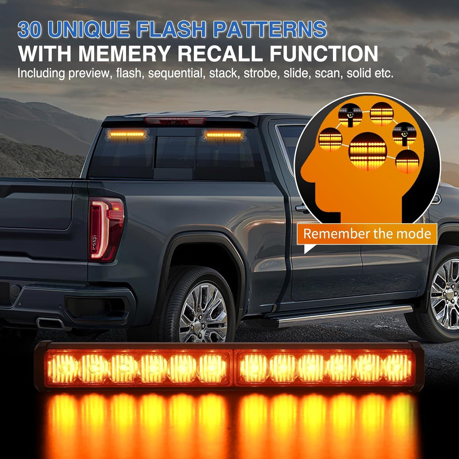 imageNilight 12LED Emergency Strobe Traffic Advisor Light Bar 2 in 1 Purple White Dash Warning Safety Flashing Lights FrontRear Windshield Construction Lights for Trucks Cars Plow Police VehiclesAmber 24LED