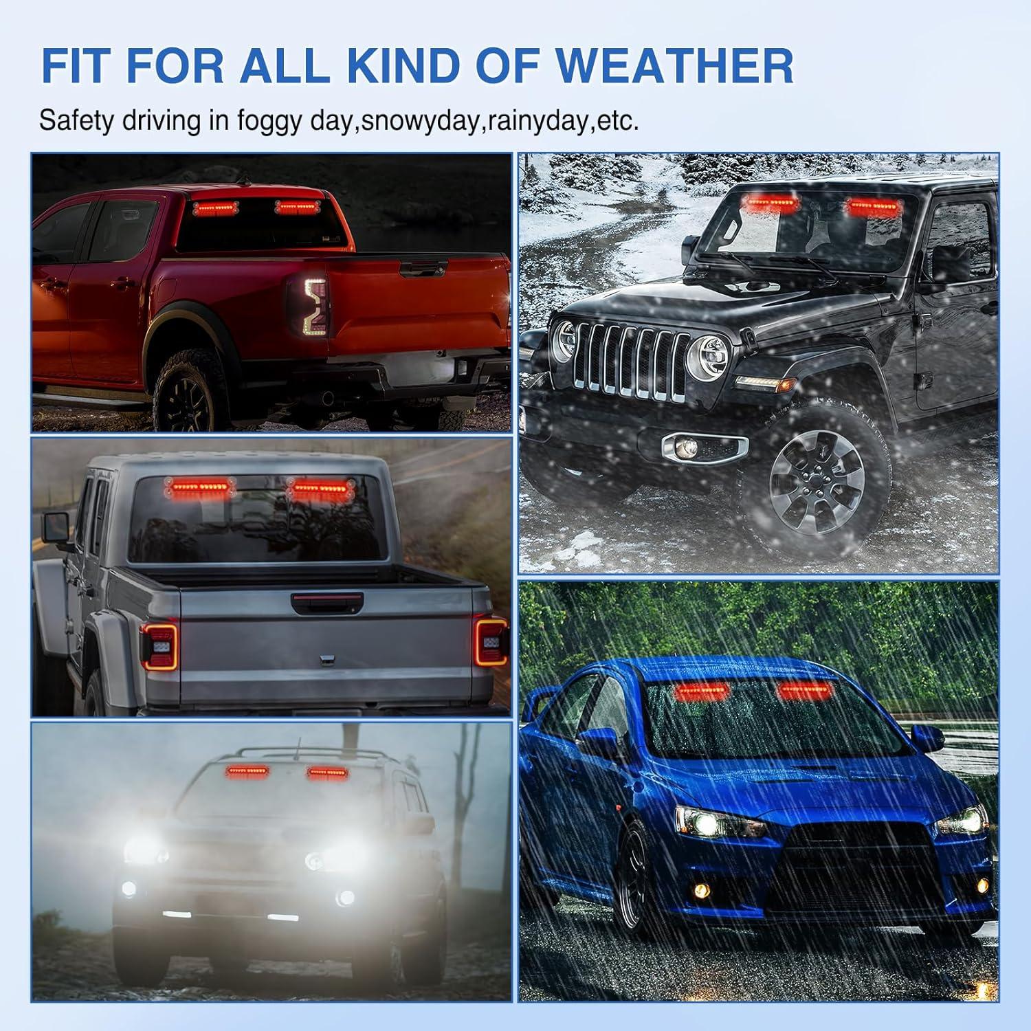 imageNilight 12LED Emergency Strobe Traffic Advisor Light Bar 2 in 1 Purple White Dash Warning Safety Flashing Lights FrontRear Windshield Construction Lights for Trucks Cars Plow Police VehiclesRed 24LED