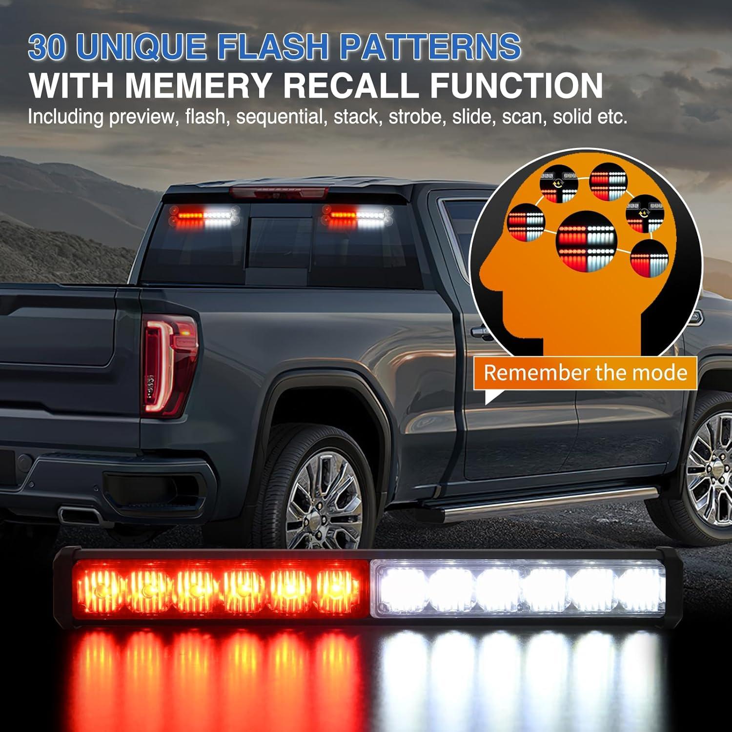 imageNilight 12LED Emergency Strobe Traffic Advisor Light Bar 2 in 1 Purple White Dash Warning Safety Flashing Lights FrontRear Windshield Construction Lights for Trucks Cars Plow Police VehiclesRed White 24LED