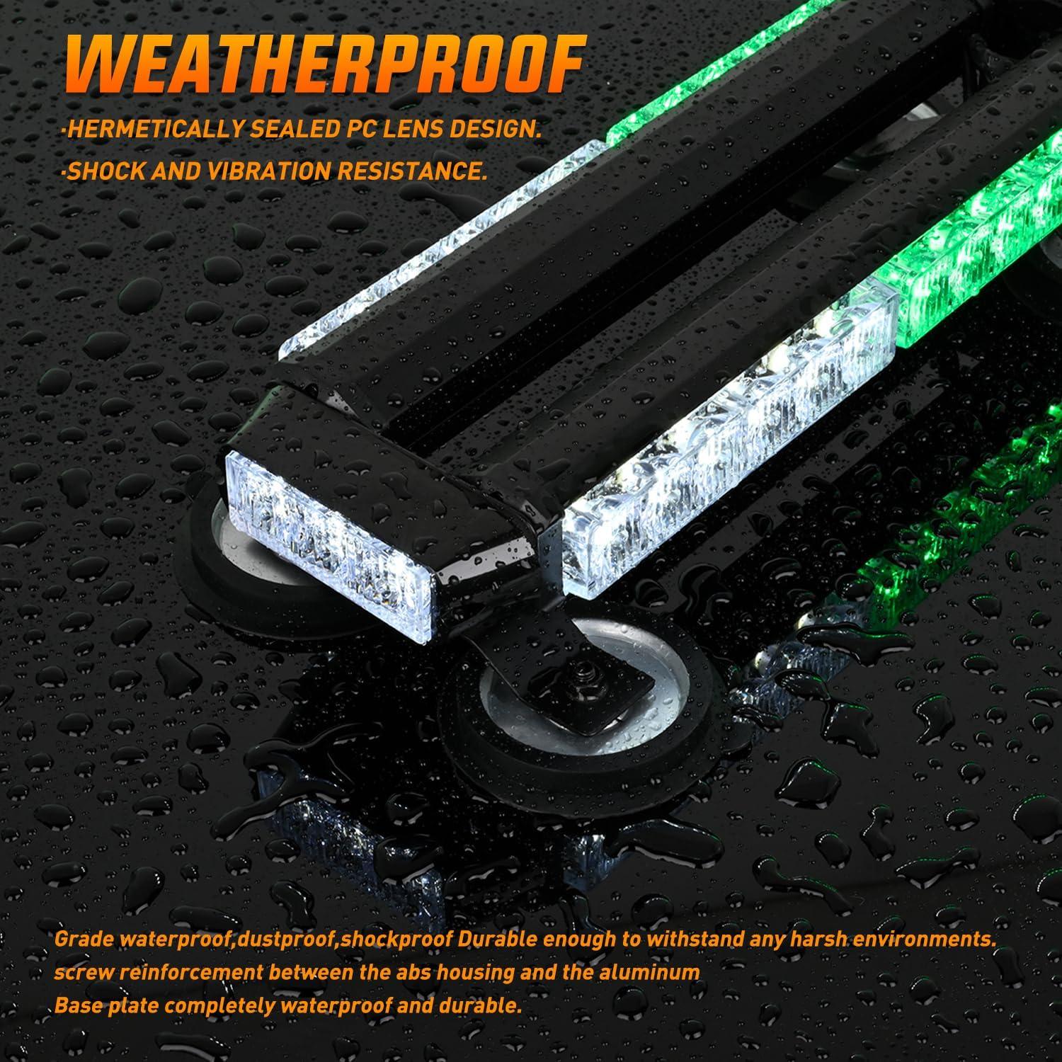 imageNilight 145quot Amber COB LED Strobe Rooftop Flashing Light Bar High Visibility Emergency Hazard Warning Beacon Lights wMagnetic Base for Safety Vehicles Trucks Pickup Cars Snowplow2 Years WarrantyGreen White