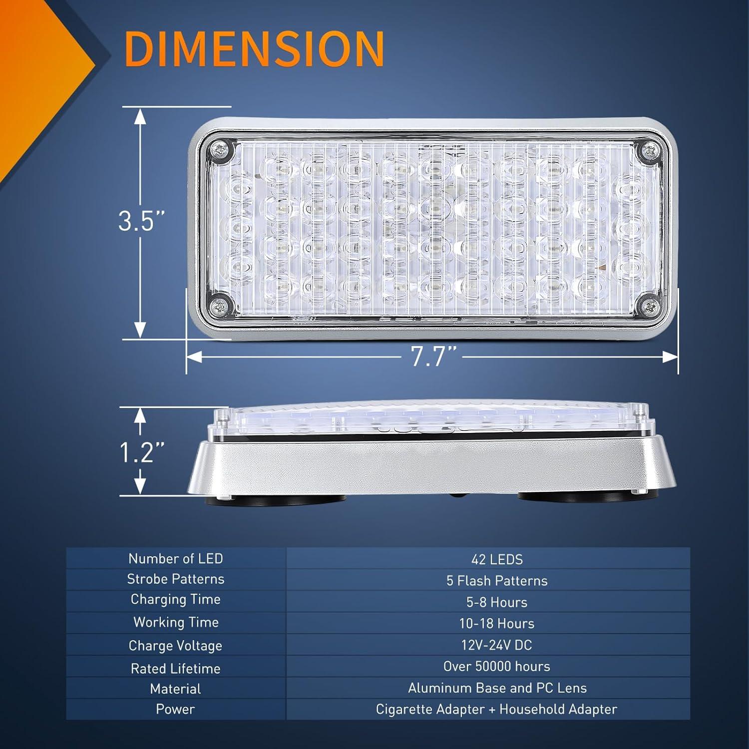 imageNilight 2PCS 42LED Green Wireless Magnetic Strobe Lights Portable Warning Hazard Light Surface Mount Waterproof 5 Patterns for 12V 24V Cars Trucks Van Off Road Vehicles ATV