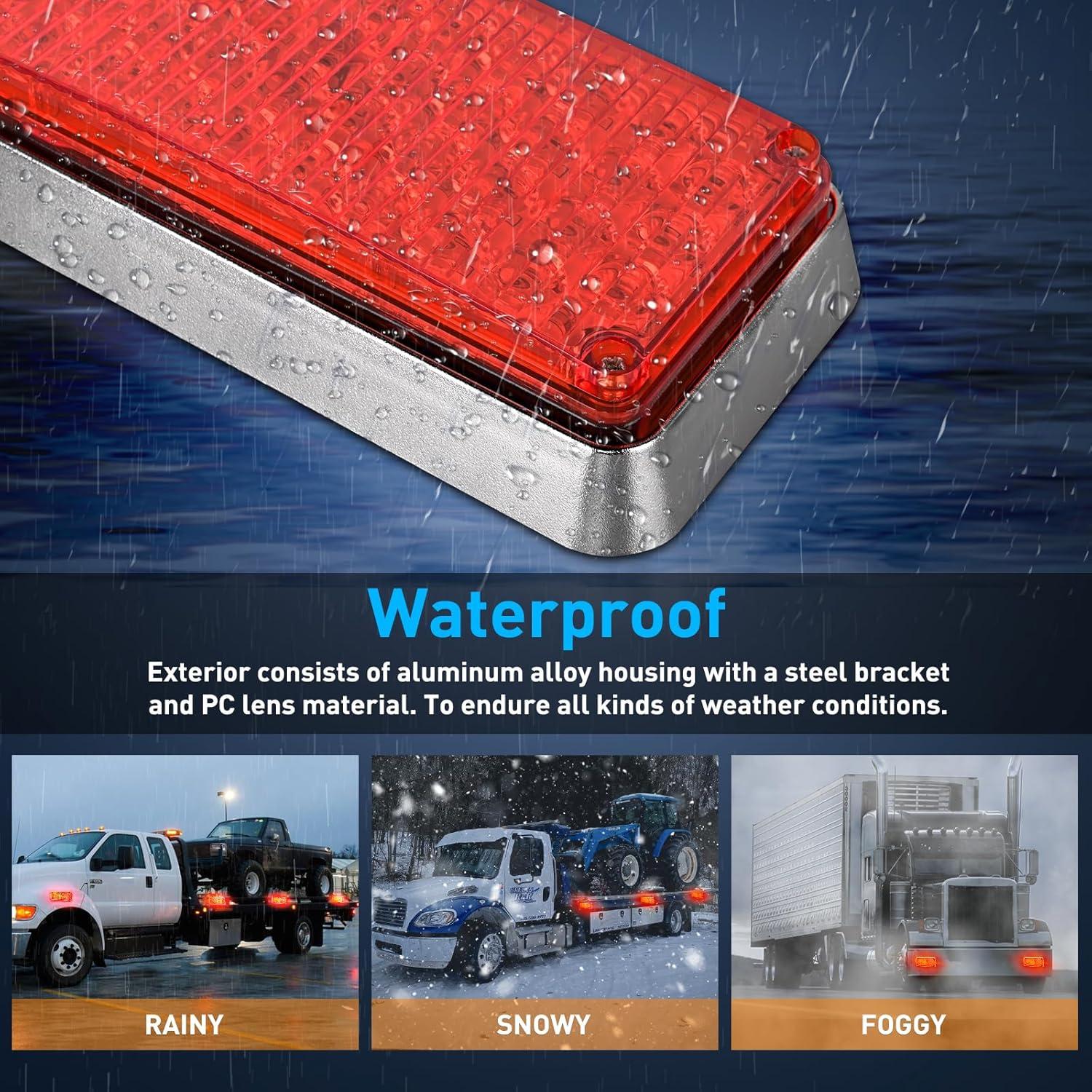 imageNilight 2PCS 42LED Red Wireless Magnetic Strobe Lights Portable Warning Hazard Light Surface Mount Waterproof 5 Patterns for 12V 24V Cars Trucks Van Off Road Vehicles ATV42LED Red