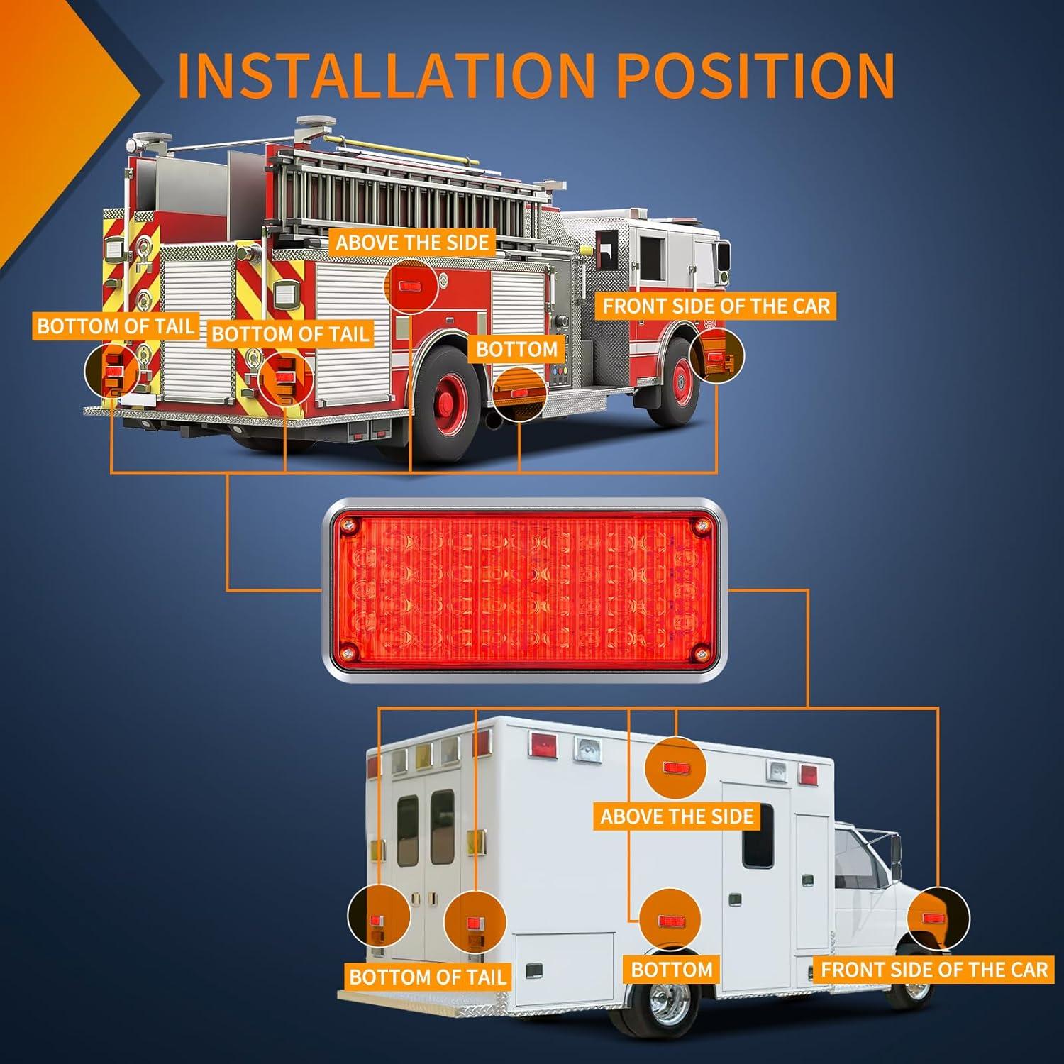 imageNilight 2PCS 42LED Red Wireless Magnetic Strobe Lights Portable Warning Hazard Light Surface Mount Waterproof 5 Patterns for 12V 24V Cars Trucks Van Off Road Vehicles ATV42LED Red