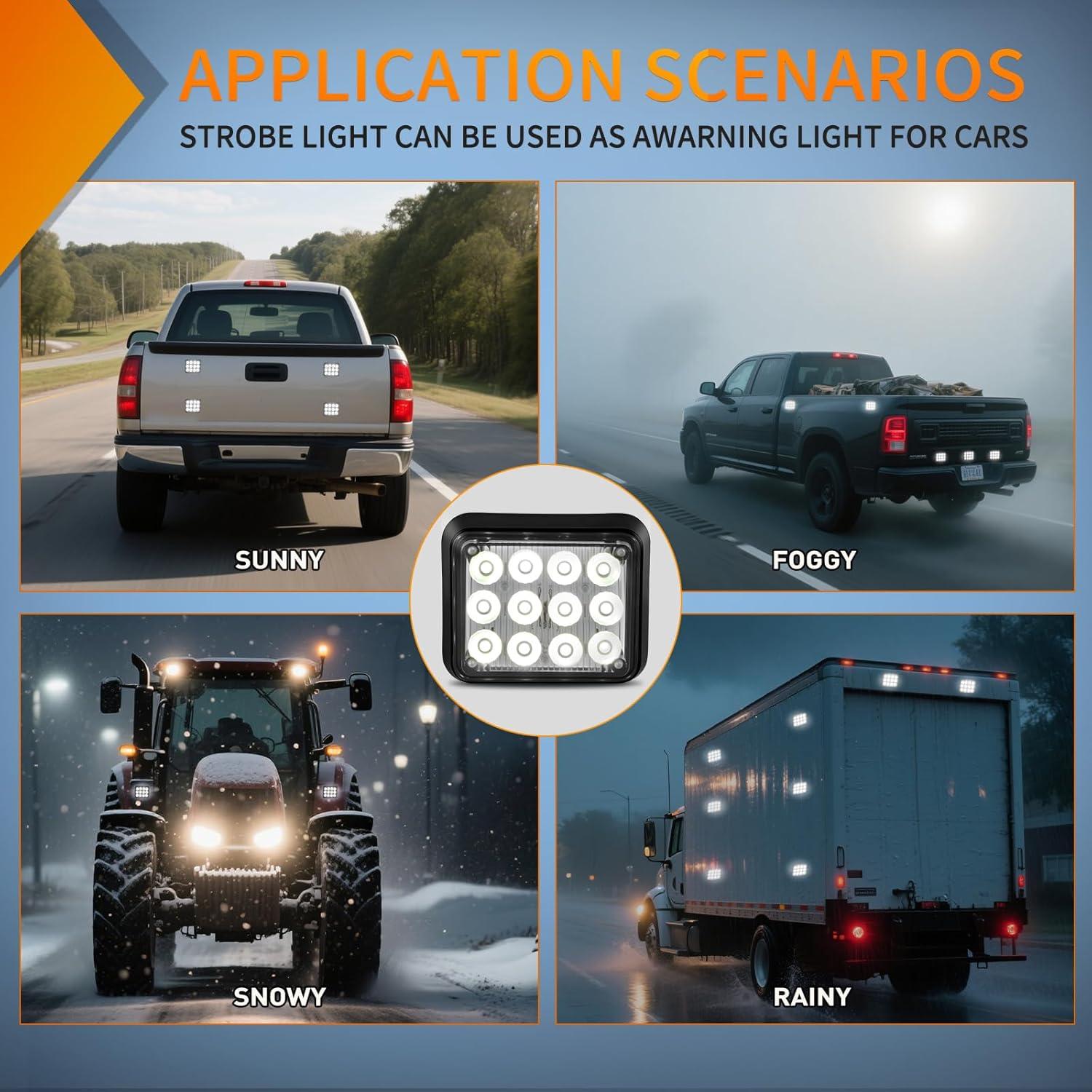 imageNilight 2PCS 42LED Red Wireless Magnetic Strobe Lights Portable Warning Hazard Light Surface Mount Waterproof 5 Patterns for 12V 24V Cars Trucks Van Off Road Vehicles ATV12LED White