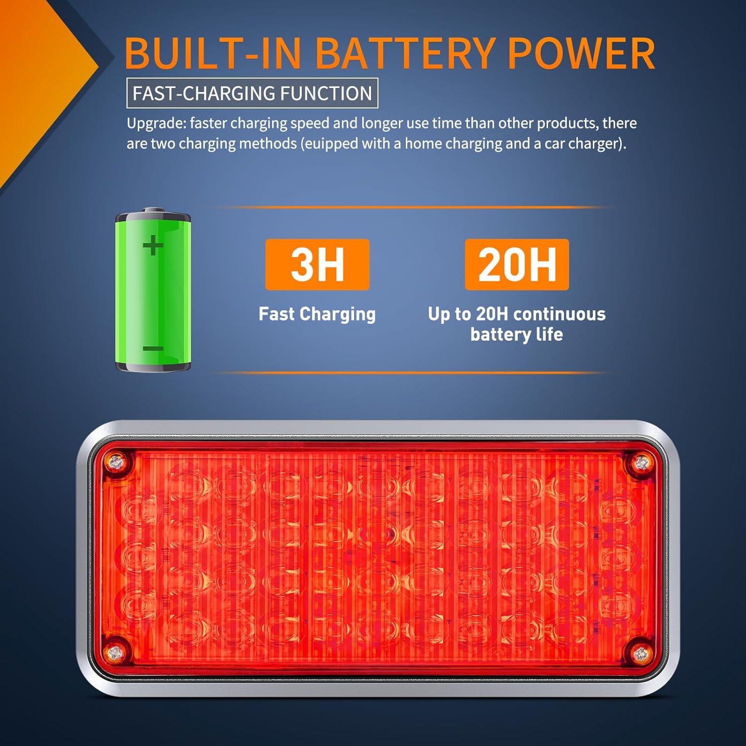 imageNilight 2PCS 42LED Red Wireless Magnetic Strobe Lights Portable Warning Hazard Light Surface Mount Waterproof 5 Patterns for 12V 24V Cars Trucks Van Off Road Vehicles ATV42LED Red