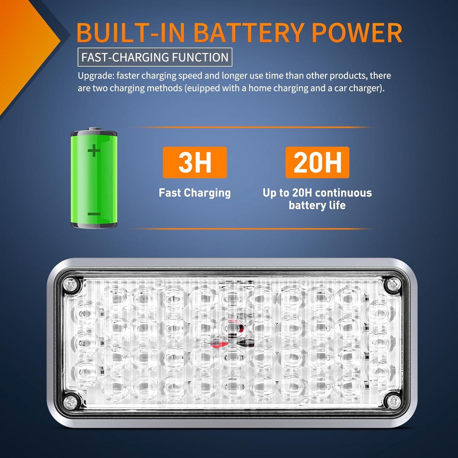 imageNilight 2PCS 42LED Red Wireless Magnetic Strobe Lights Portable Warning Hazard Light Surface Mount Waterproof 5 Patterns for 12V 24V Cars Trucks Van Off Road Vehicles ATV42LED Red Blue