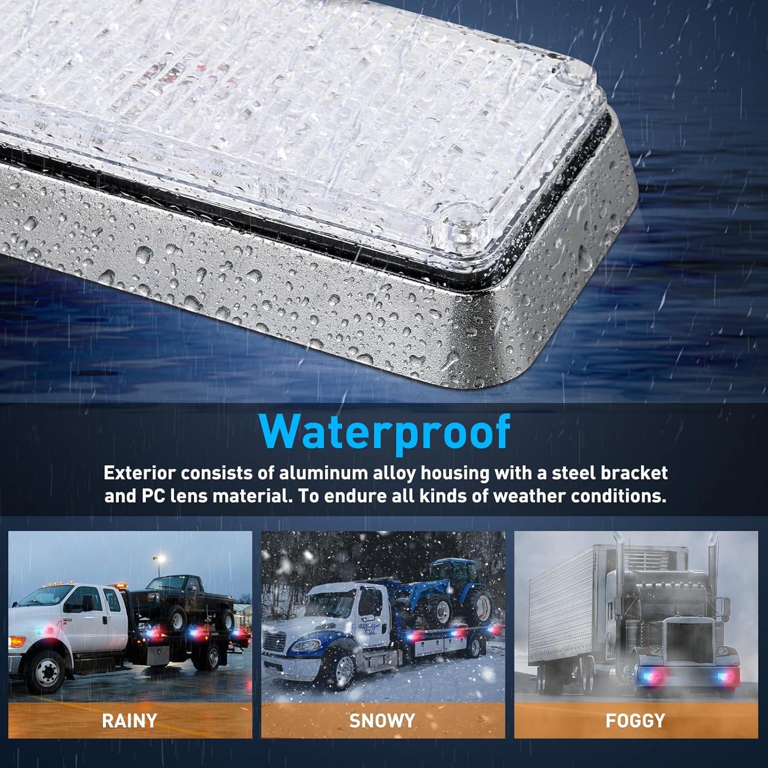 imageNilight 2PCS 42LED Red Wireless Magnetic Strobe Lights Portable Warning Hazard Light Surface Mount Waterproof 5 Patterns for 12V 24V Cars Trucks Van Off Road Vehicles ATV42LED Red Blue