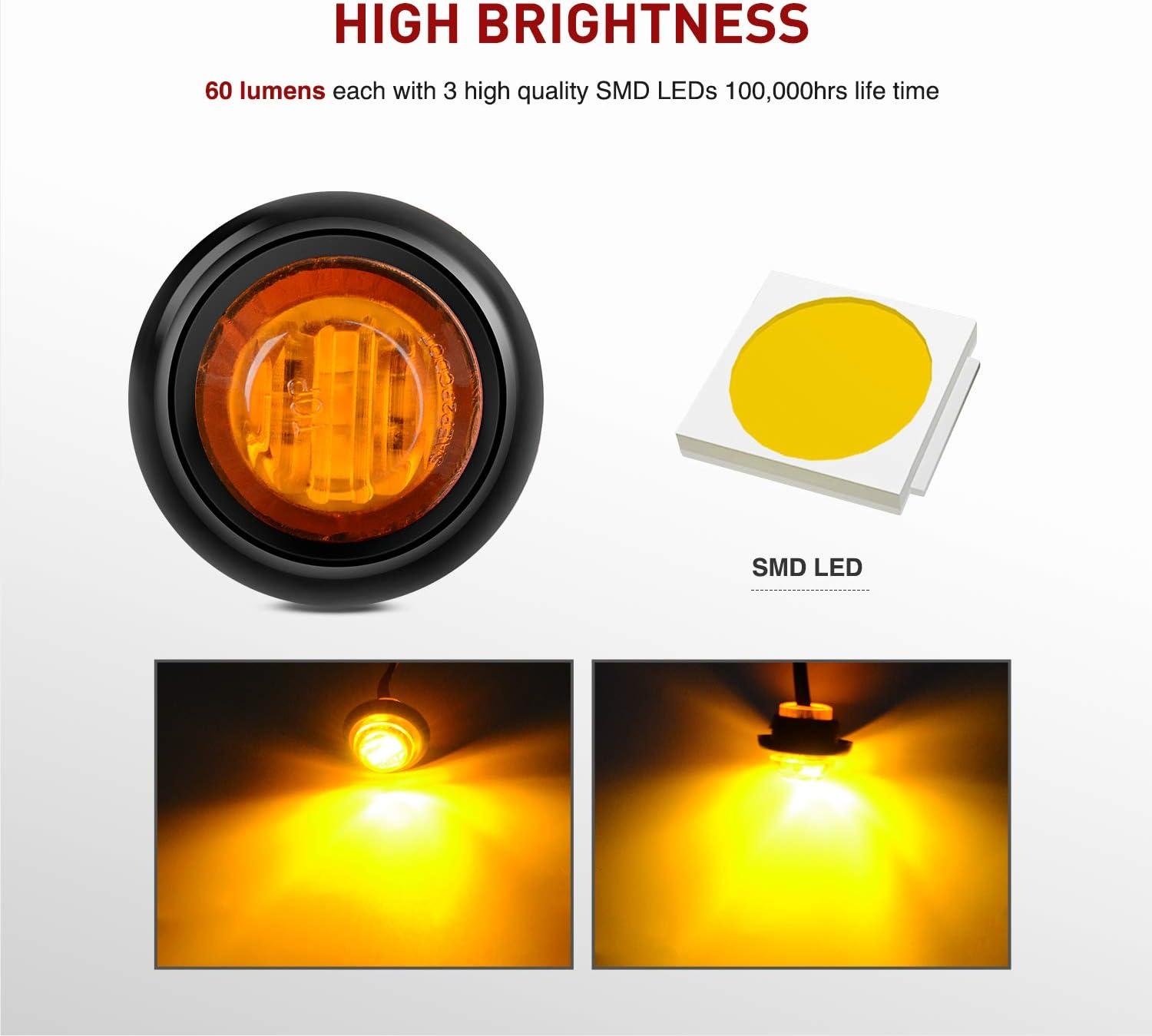 imageNilight 2PCS 6quot Oval White LED Tail Trailer Lights with 10PCS 34 Inch Round Mini LED Clearance Light for Truck RV Car Bus Trailer Van Caravan Boat 2 Years Warranty