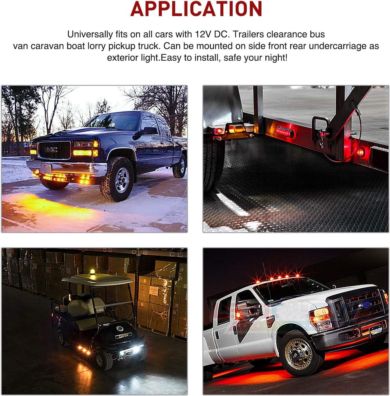 imageNilight 2PCS Steel Trailer Light Boxes Housing Kit w6Inch Oval LED Trailer Tail Lights 2Inch Round LED Side Marker Lights with 10PCS 34 Inch Round Mini LED Clearance Light 2 Years Warranty