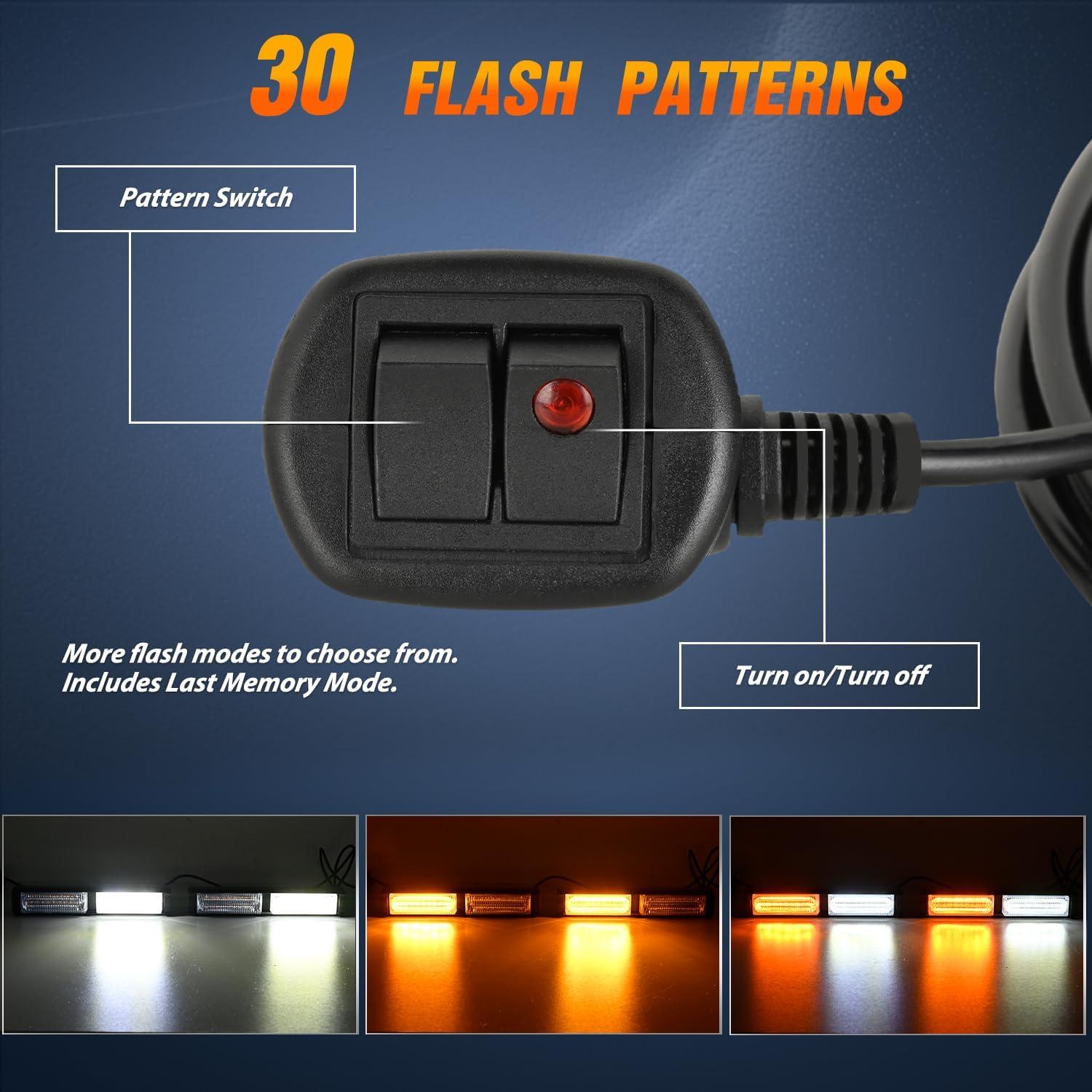 imageNilight 40LED Purple White Emergency Strobe Traffic Advisor Light Bar with Suction Cups Dash Safety Warning Hazard Flashing Lights Interior FrontRear Windshield for Trucks Construction VehiclesAmber White