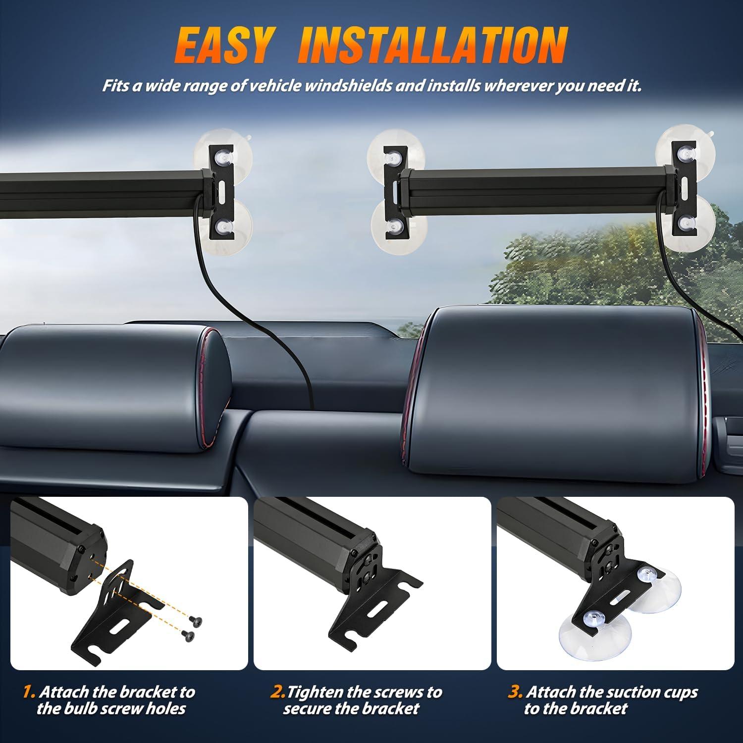 imageNilight 40LED Purple White Emergency Strobe Traffic Advisor Light Bar with Suction Cups Dash Safety Warning Hazard Flashing Lights Interior FrontRear Windshield for Trucks Construction VehiclesAmber Green