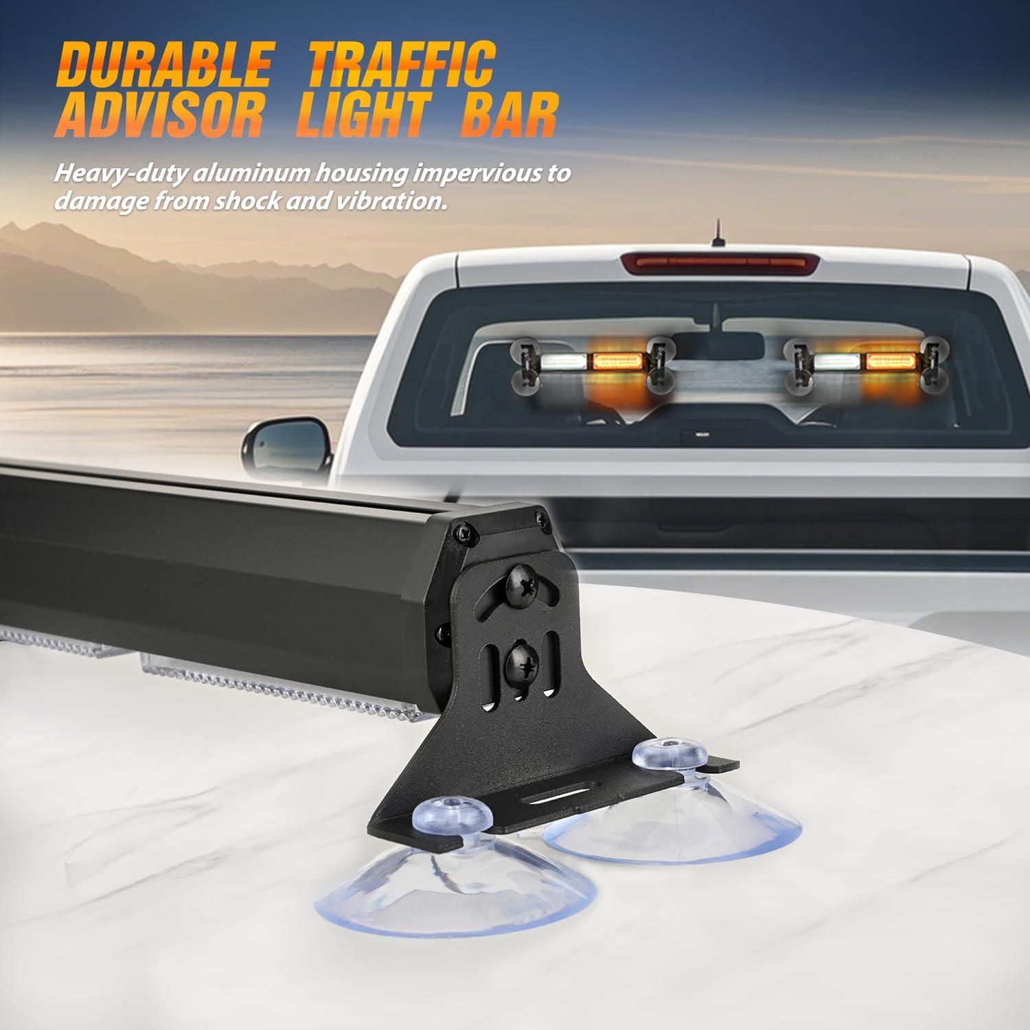 imageNilight 40LED Purple White Emergency Strobe Traffic Advisor Light Bar with Suction Cups Dash Safety Warning Hazard Flashing Lights Interior FrontRear Windshield for Trucks Construction VehiclesAmber White