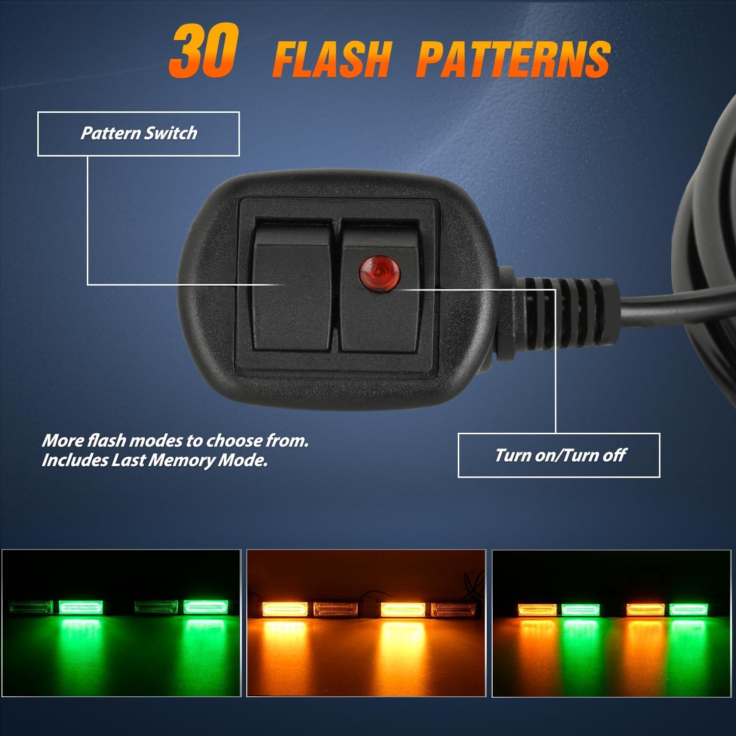 imageNilight 40LED Purple White Emergency Strobe Traffic Advisor Light Bar with Suction Cups Dash Safety Warning Hazard Flashing Lights Interior FrontRear Windshield for Trucks Construction VehiclesAmber Green