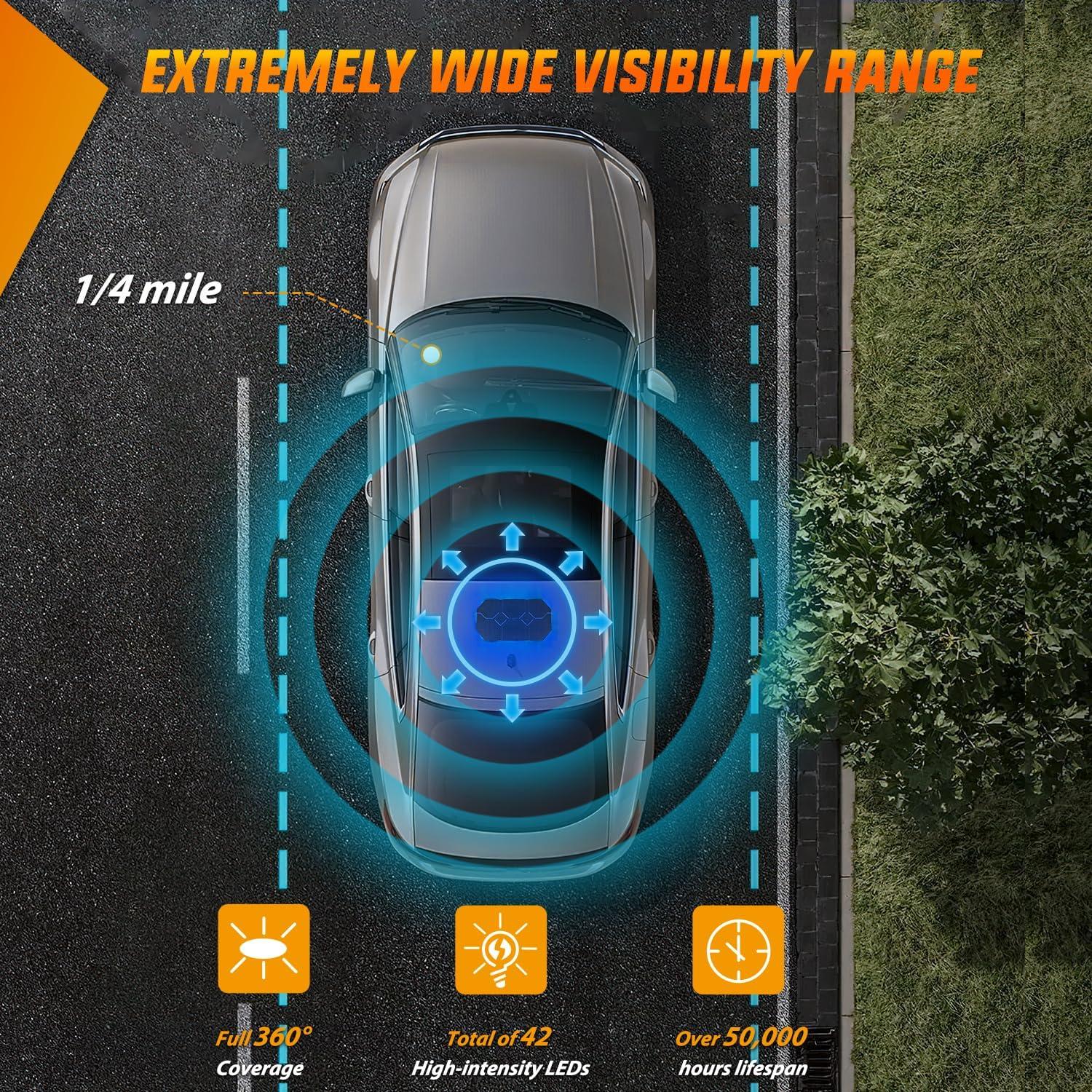 imageNilight 42 LED Roof Top Strobe Lights Hazard Emergency Safety Warning Flashing Light Bar wControl Panel Magnetic Mount 12V 24V Car Truck Tractor Snow Plow Construction VehiclesBlue