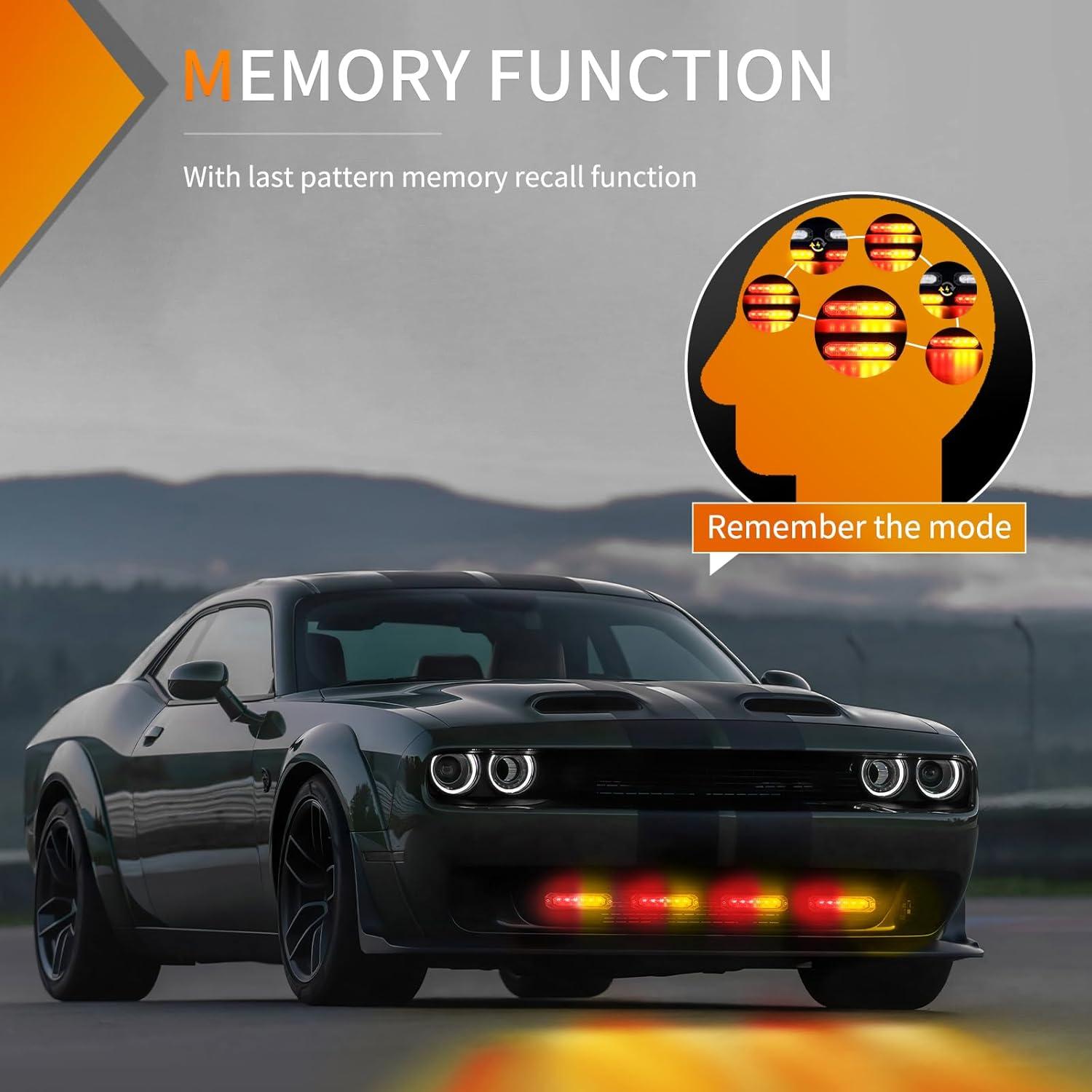 imageNilight 6LED Emergency Strobe Lights 4PCS Ultra Slim Surface Mount Hazard Caution Light bar 1224V Sync Feature Warning Flashing Light kit for Truck Car Vehicle ATV SUV UTV Purple and WhiteRed and Yellow