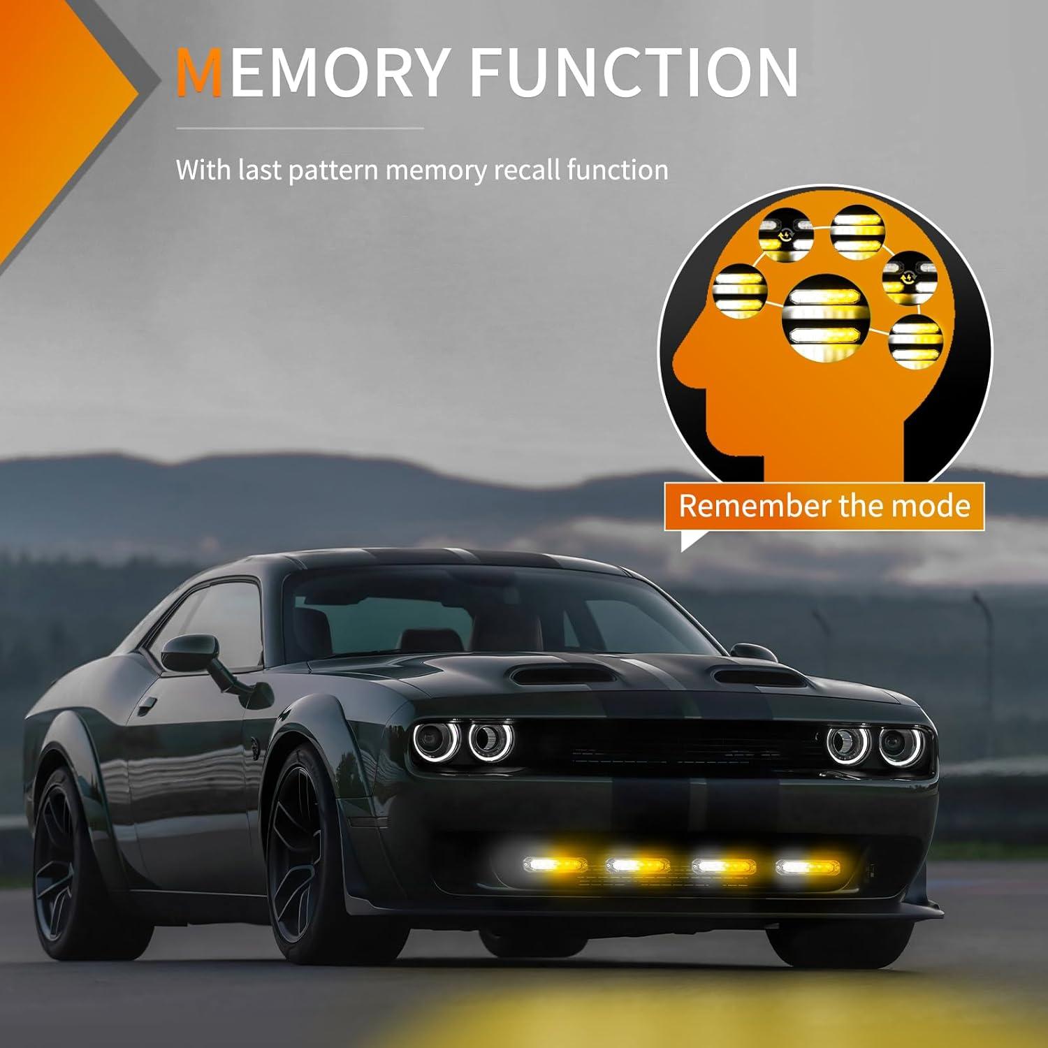 imageNilight 6LED Emergency Strobe Lights 4PCS Ultra Slim Surface Mount Hazard Caution Light bar 1224V Sync Feature Warning Flashing Light kit for Truck Car Vehicle ATV SUV UTV Purple and WhiteAmber White