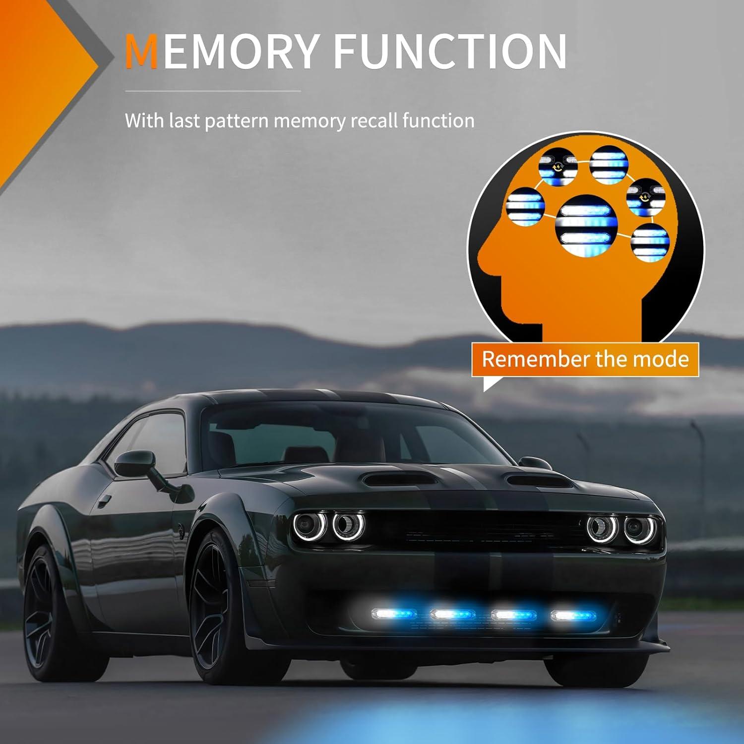 imageNilight 6LED Emergency Strobe Lights 4PCS Ultra Slim Surface Mount Hazard Caution Light bar 1224V Sync Feature Warning Flashing Light kit for Truck Car Vehicle ATV SUV UTV Purple and WhiteBule White