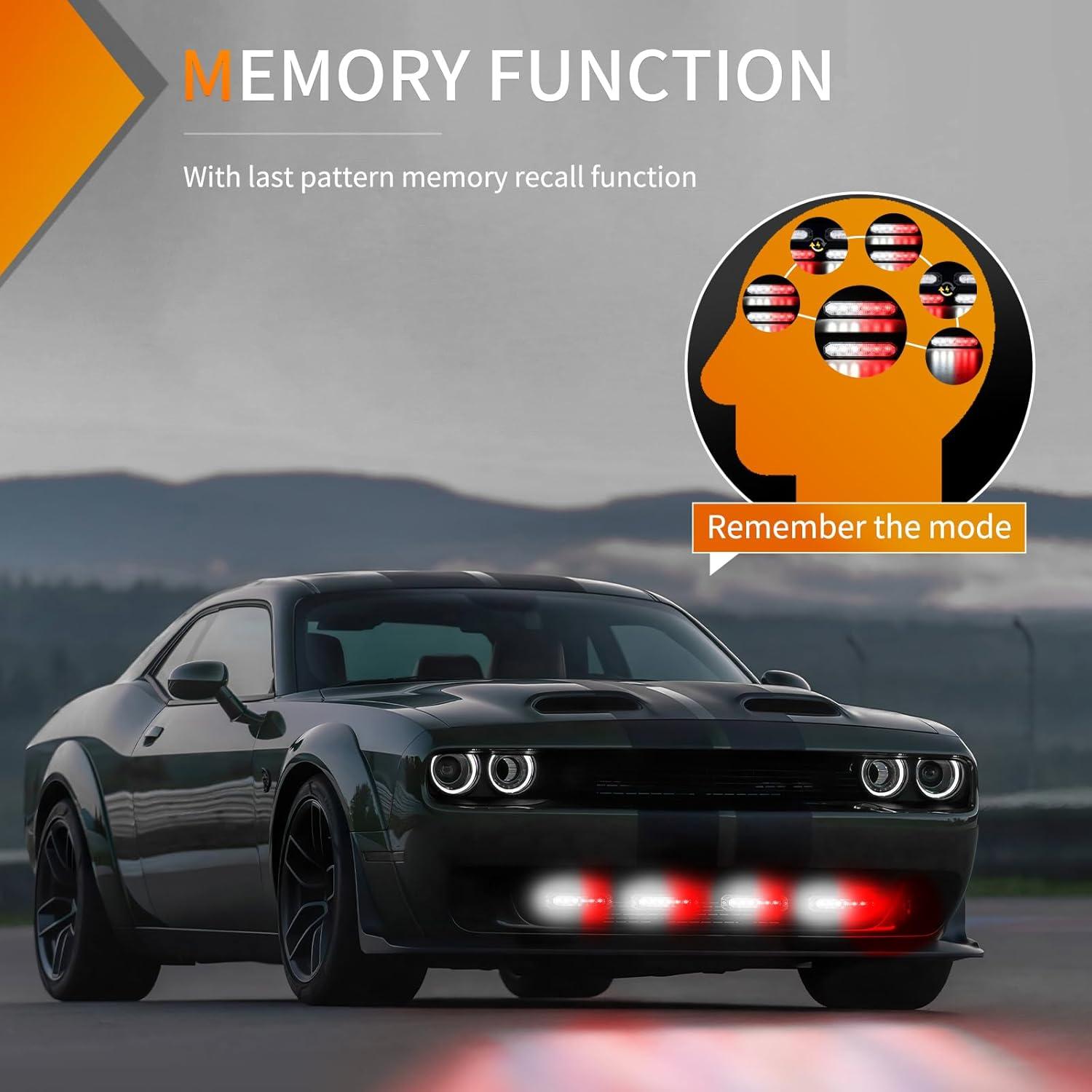 imageNilight 6LED Emergency Strobe Lights 4PCS Ultra Slim Surface Mount Hazard Caution Light bar 1224V Sync Feature Warning Flashing Light kit for Truck Car Vehicle ATV SUV UTV Purple and WhiteRed and White