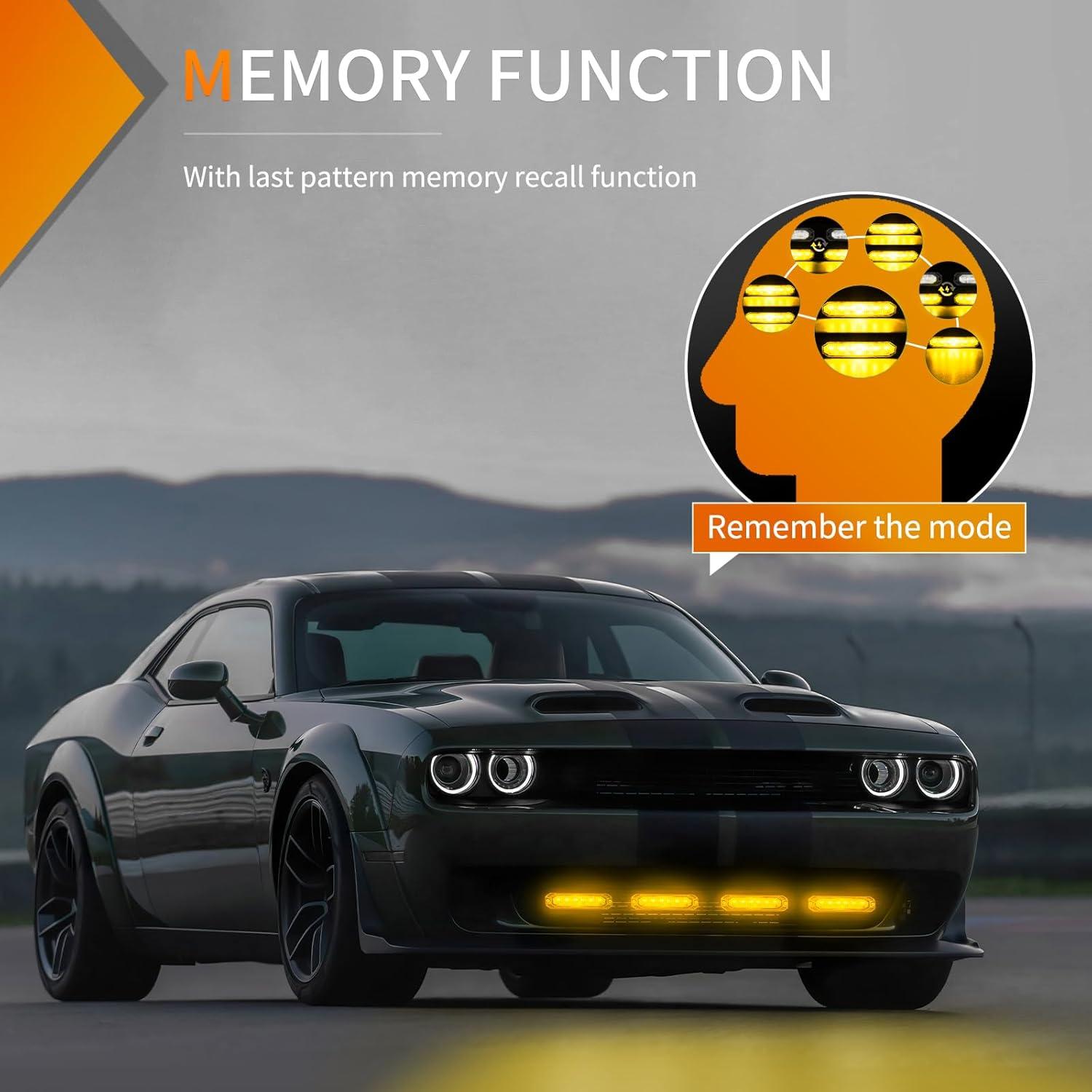 imageNilight 6LED Emergency Strobe Lights 4PCS Ultra Slim Surface Mount Hazard Caution Light bar 1224V Sync Feature Warning Flashing Light kit for Truck Car Vehicle ATV SUV UTV Purple and WhiteAmber