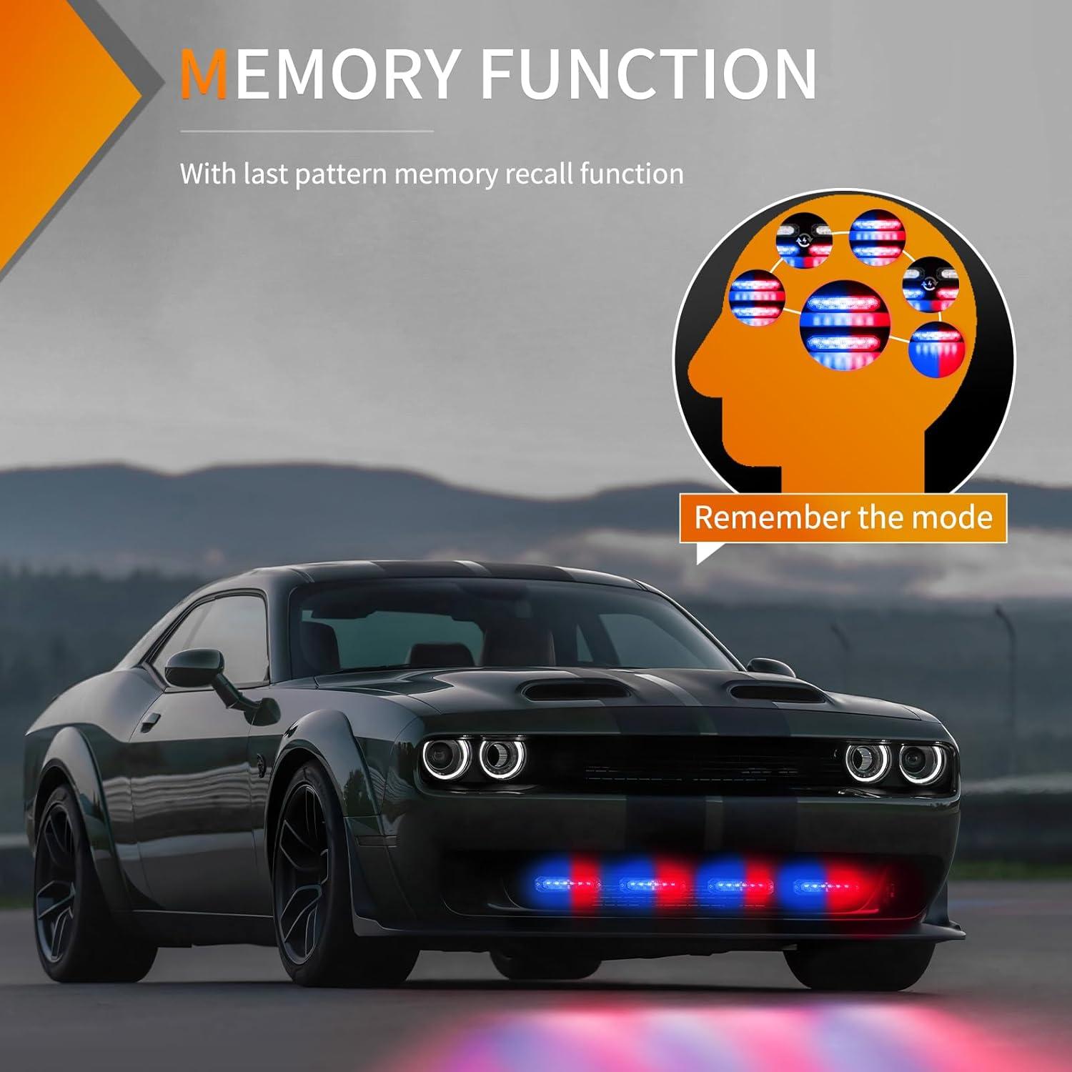 imageNilight 6LED Emergency Strobe Lights 4PCS Ultra Slim Surface Mount Hazard Caution Light bar 1224V Sync Feature Warning Flashing Light kit for Truck Car Vehicle ATV SUV UTV Purple and WhiteRed and Blue