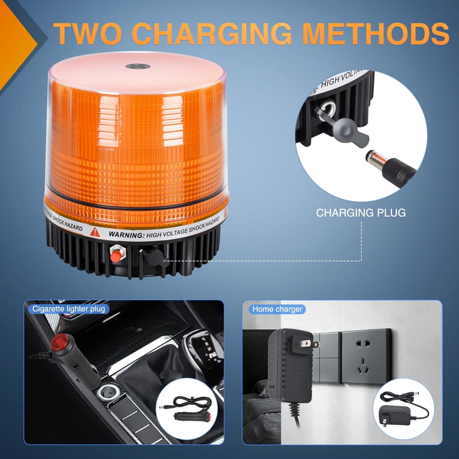 imageNilight Amber Beacon Light 12V24V Aluminum Base Flashing Safety Warning Lights Permanent ampamp Magnet Mount LED Emergency Rotating Strobe Light for Forklift Truck Tractor UTV Snow Plow 2 Years WarrantyAmber