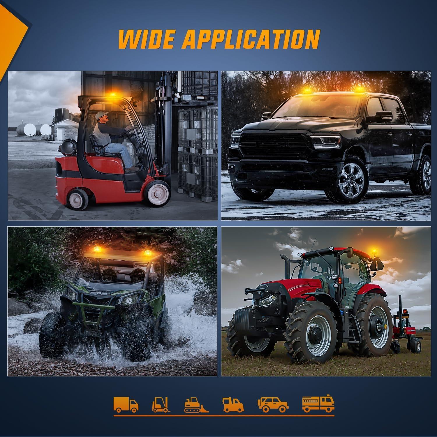 imageNilight Amber Beacon Light 12V24V Aluminum Base Flashing Safety Warning Lights Permanent ampamp Magnet Mount LED Emergency Rotating Strobe Light for Forklift Truck Tractor UTV Snow Plow 2 Years WarrantyAluminum Base