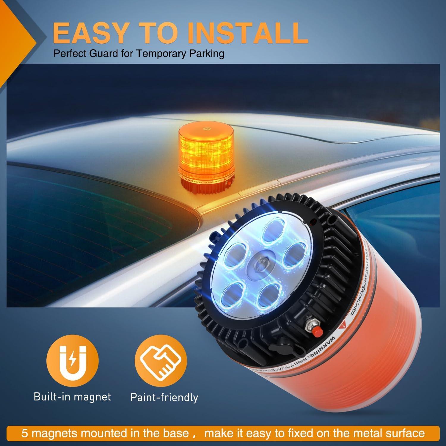 imageNilight Amber Beacon Light 12V24V Aluminum Base Flashing Safety Warning Lights Permanent ampamp Magnet Mount LED Emergency Rotating Strobe Light for Forklift Truck Tractor UTV Snow Plow 2 Years WarrantyAmber