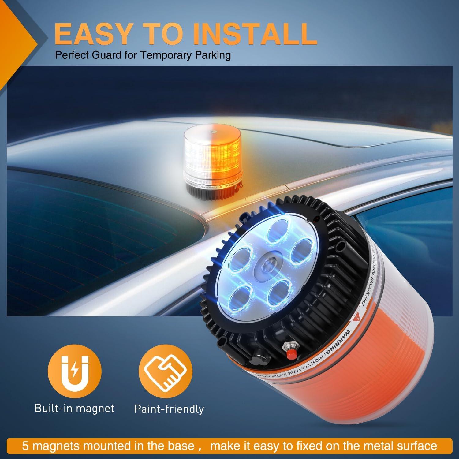 imageNilight Amber Beacon Light 12V24V Aluminum Base Flashing Safety Warning Lights Permanent ampamp Magnet Mount LED Emergency Rotating Strobe Light for Forklift Truck Tractor UTV Snow Plow 2 Years WarrantyAmber White