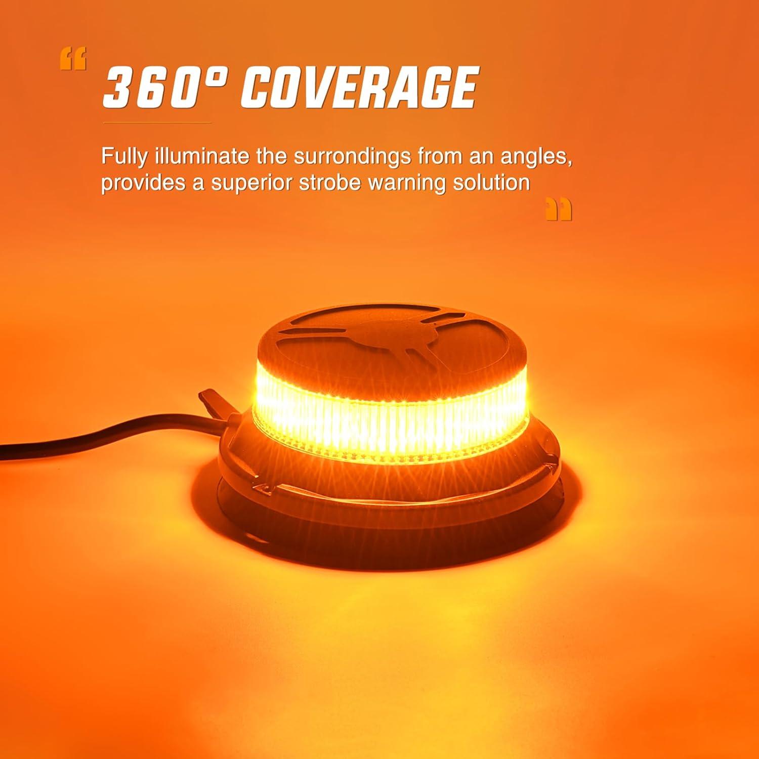 imageNilight Amber Beacon Light 12V24V Aluminum Base Flashing Safety Warning Lights Permanent ampamp Magnet Mount LED Emergency Rotating Strobe Light for Forklift Truck Tractor UTV Snow Plow 2 Years WarrantyAluminum Base