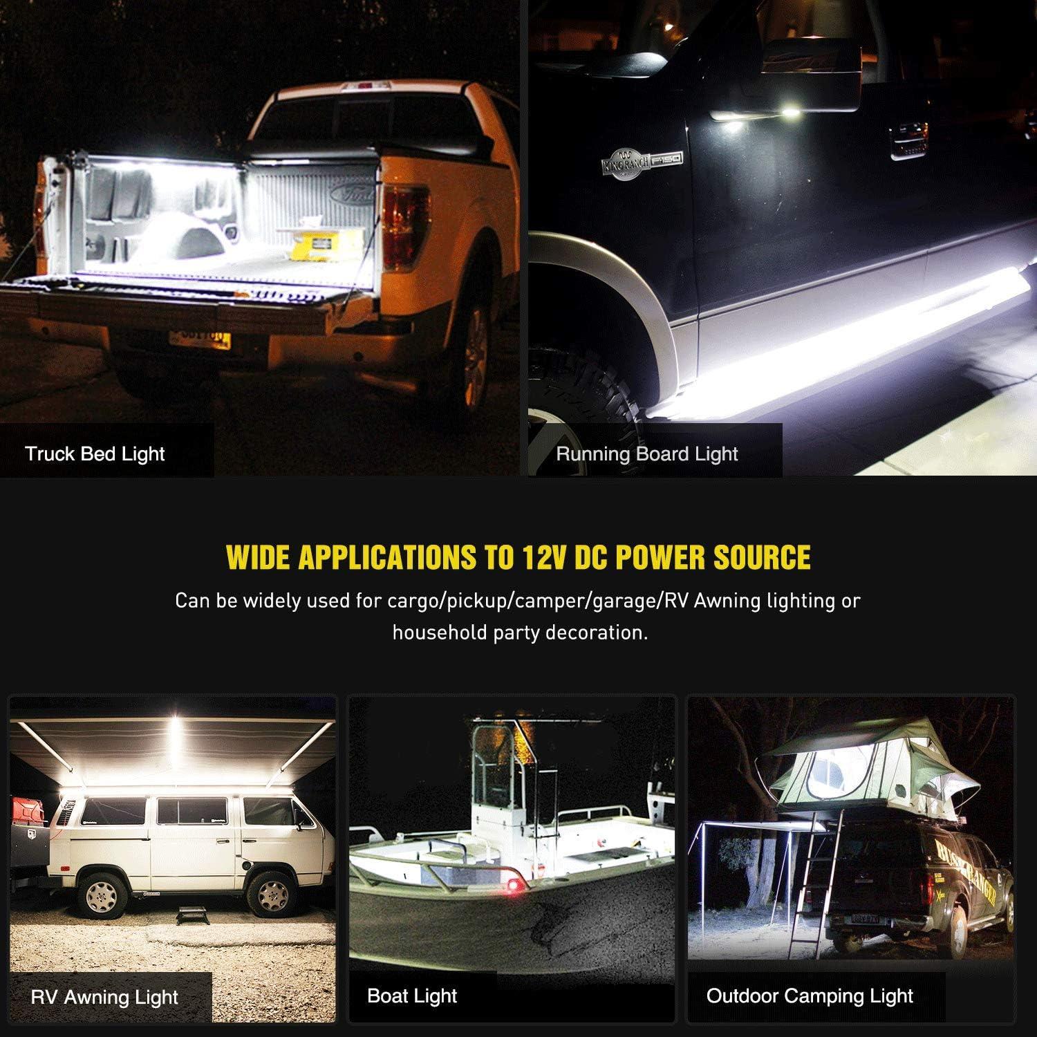 imageNilight Truck Tailgate Bar 60Inch Triple Row 504 LED Strip with 2PCS 60Inch 180 LEDs Bed Strip Kit for Cargo Pickup Truck SUV RV Boat 2 Years Warranty