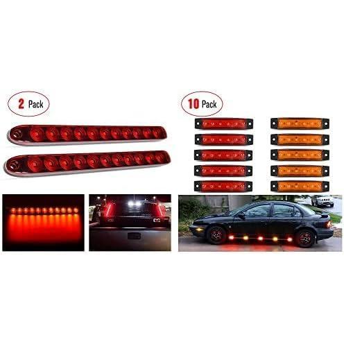 imageNilight 2PCS 16Inch 11LED Red Trailer Light Bar with 10 PCS 38Inch 6 LED Indicator Light Rear Side Marker Light for Truck RV Car Bus Trailer Van Caravan Boat 2 Years Warranty