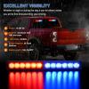 imageNilight 12LED Emergency Strobe Traffic Advisor Light Bar 2 in 1 Purple White Dash Warning Safety Flashing Lights FrontRear Windshield Construction Lights for Trucks Cars Plow Police VehiclesRed Blue 24LED