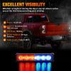 imageNilight 12LED Emergency Strobe Traffic Advisor Light Bar 2 in 1 Purple White Dash Warning Safety Flashing Lights FrontRear Windshield Construction Lights for Trucks Cars Plow Police VehiclesRed Blue 12LED