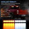 imageNilight 12LED Emergency Strobe Traffic Advisor Light Bar 2 in 1 Purple White Dash Warning Safety Flashing Lights FrontRear Windshield Construction Lights for Trucks Cars Plow Police VehiclesAmber White 24LED