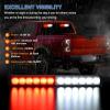 imageNilight 12LED Emergency Strobe Traffic Advisor Light Bar 2 in 1 Purple White Dash Warning Safety Flashing Lights FrontRear Windshield Construction Lights for Trucks Cars Plow Police VehiclesRed White 24LED